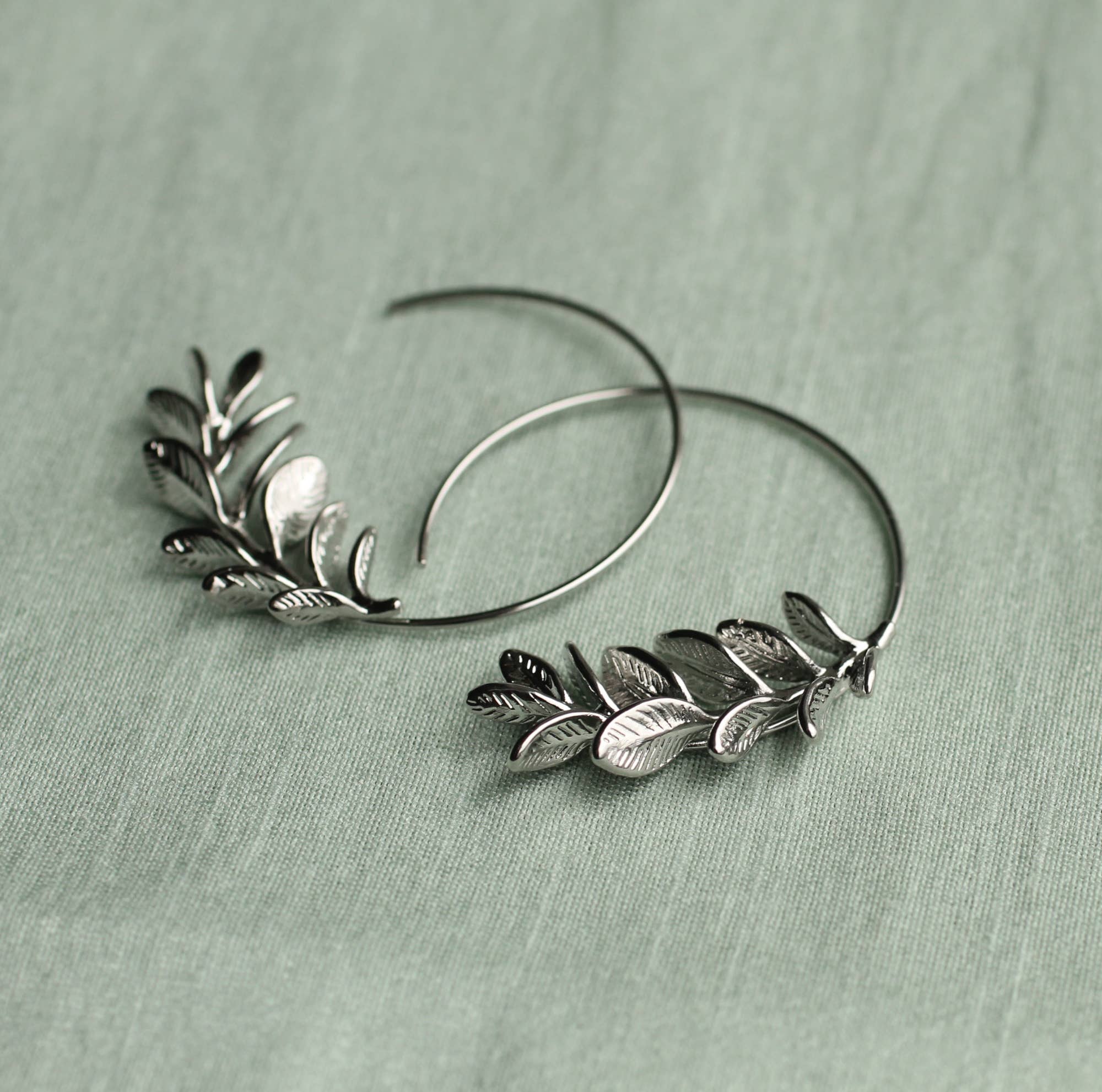 Rosemary Botanical Leaf Hoops - Box Turtle