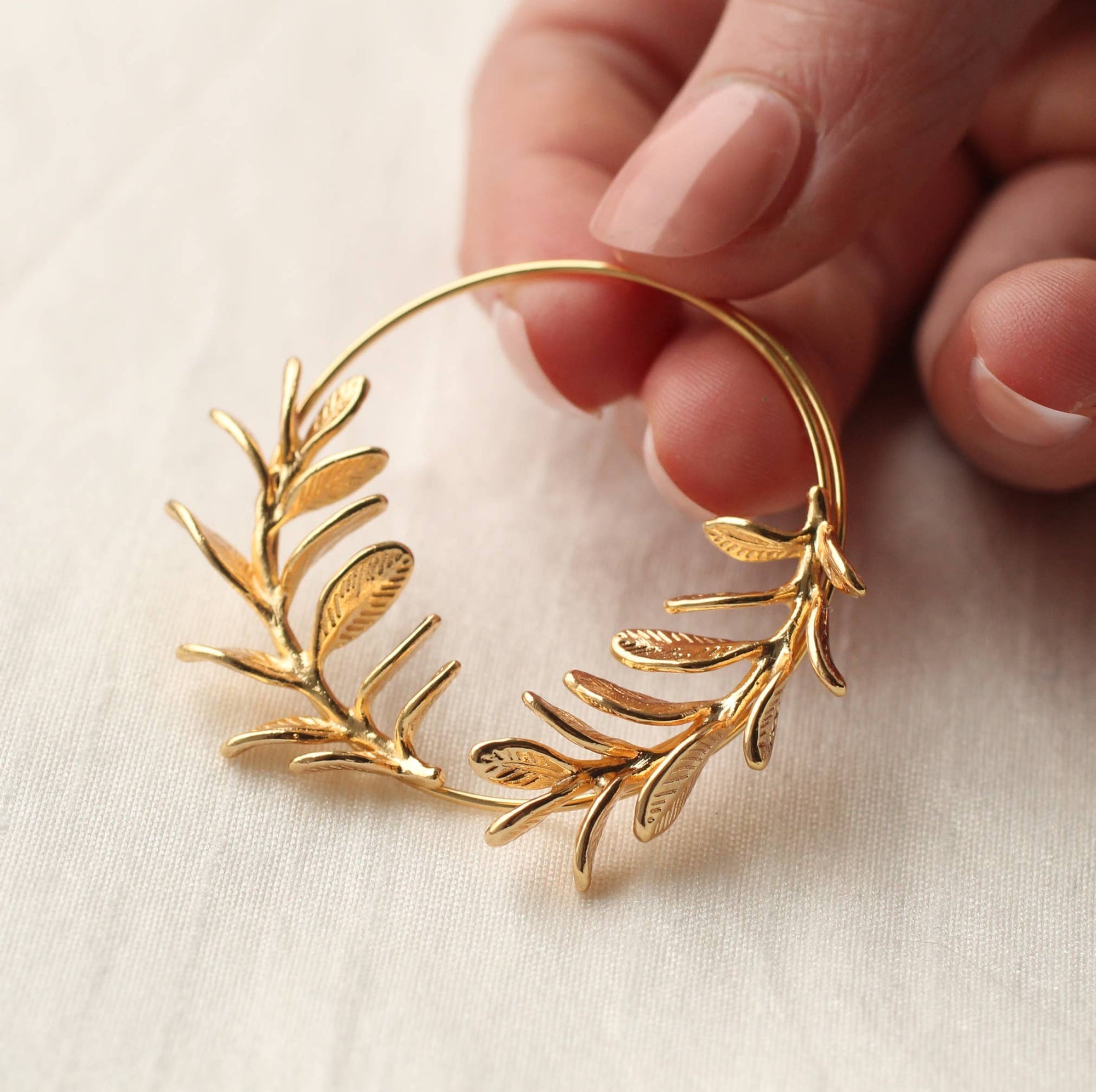 Rosemary Botanical Leaf Hoops - Box Turtle