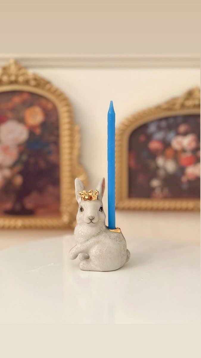 Royal White Rabbit Cake Topper - Box Turtle
