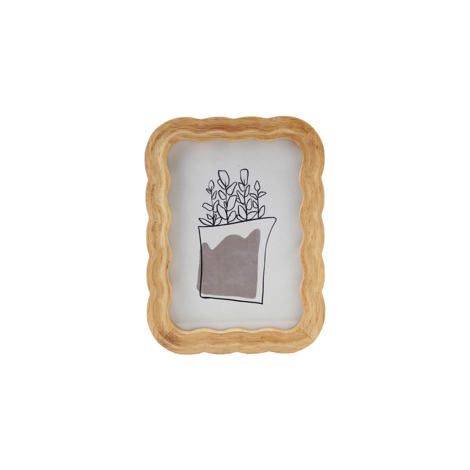 Rubberwood Scalloped Frame - Box Turtle