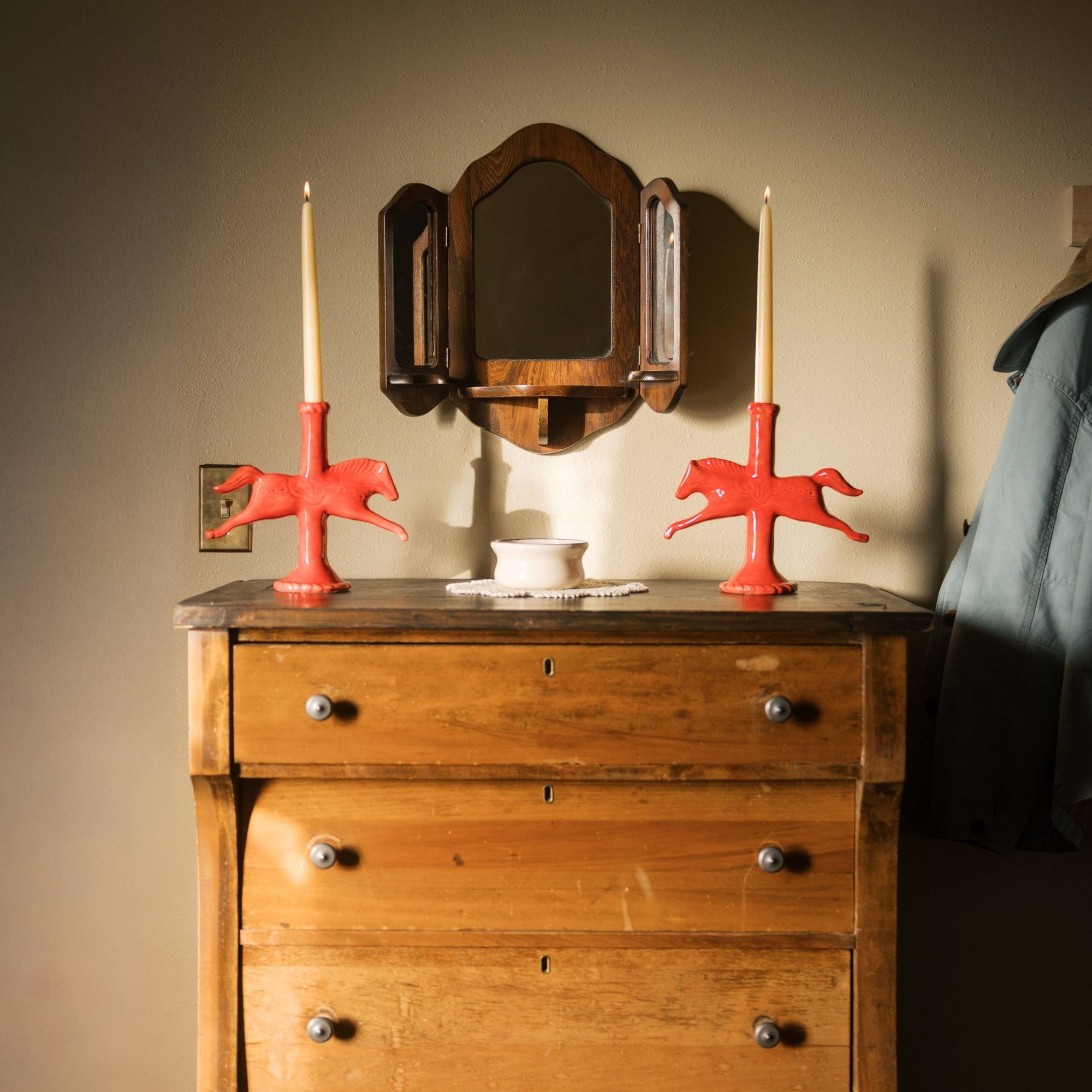 Ruby Red Dala Horse Candlestick Holder - Box Turtle