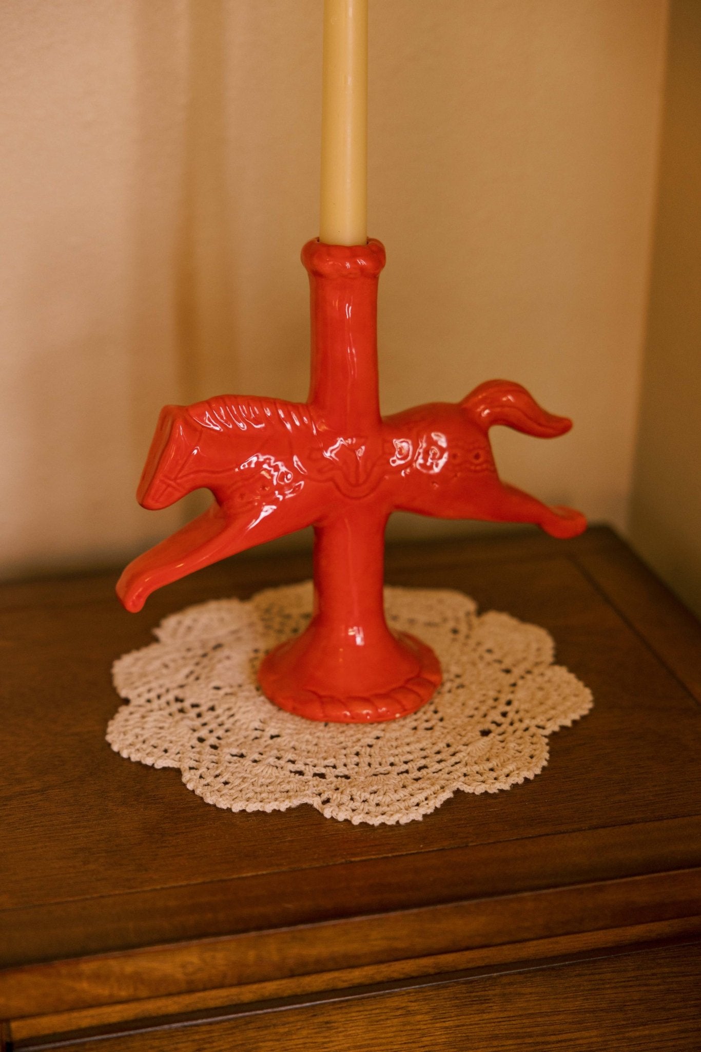 Ruby Red Dala Horse Candlestick Holder - Box Turtle