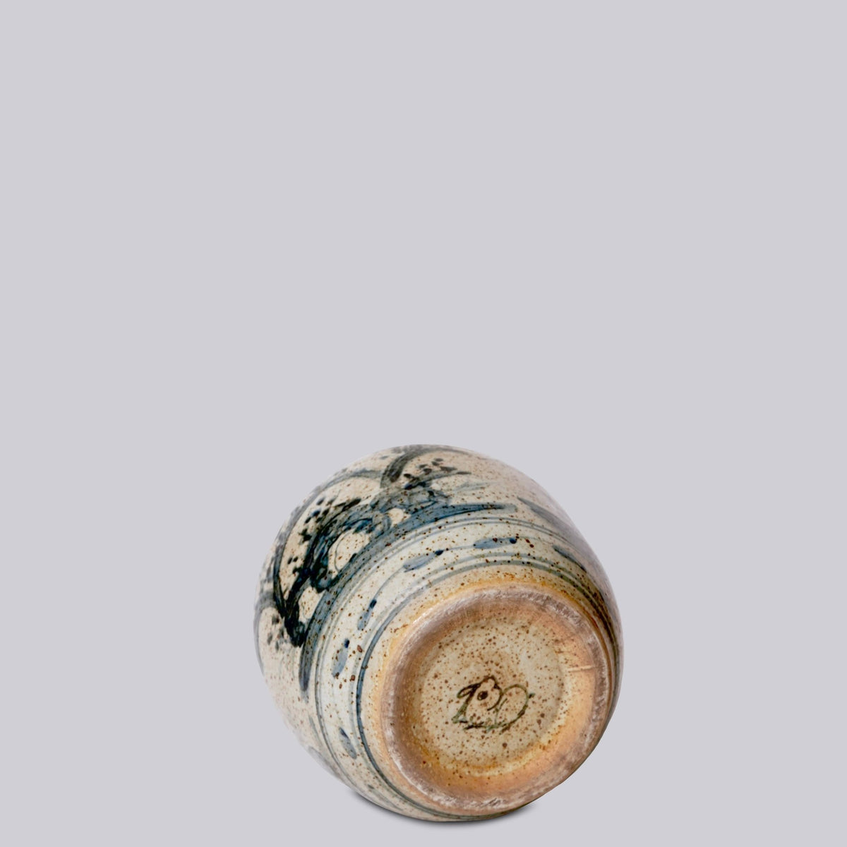 Rustic Porcelain Three Friends Small Round Vase - Box Turtle