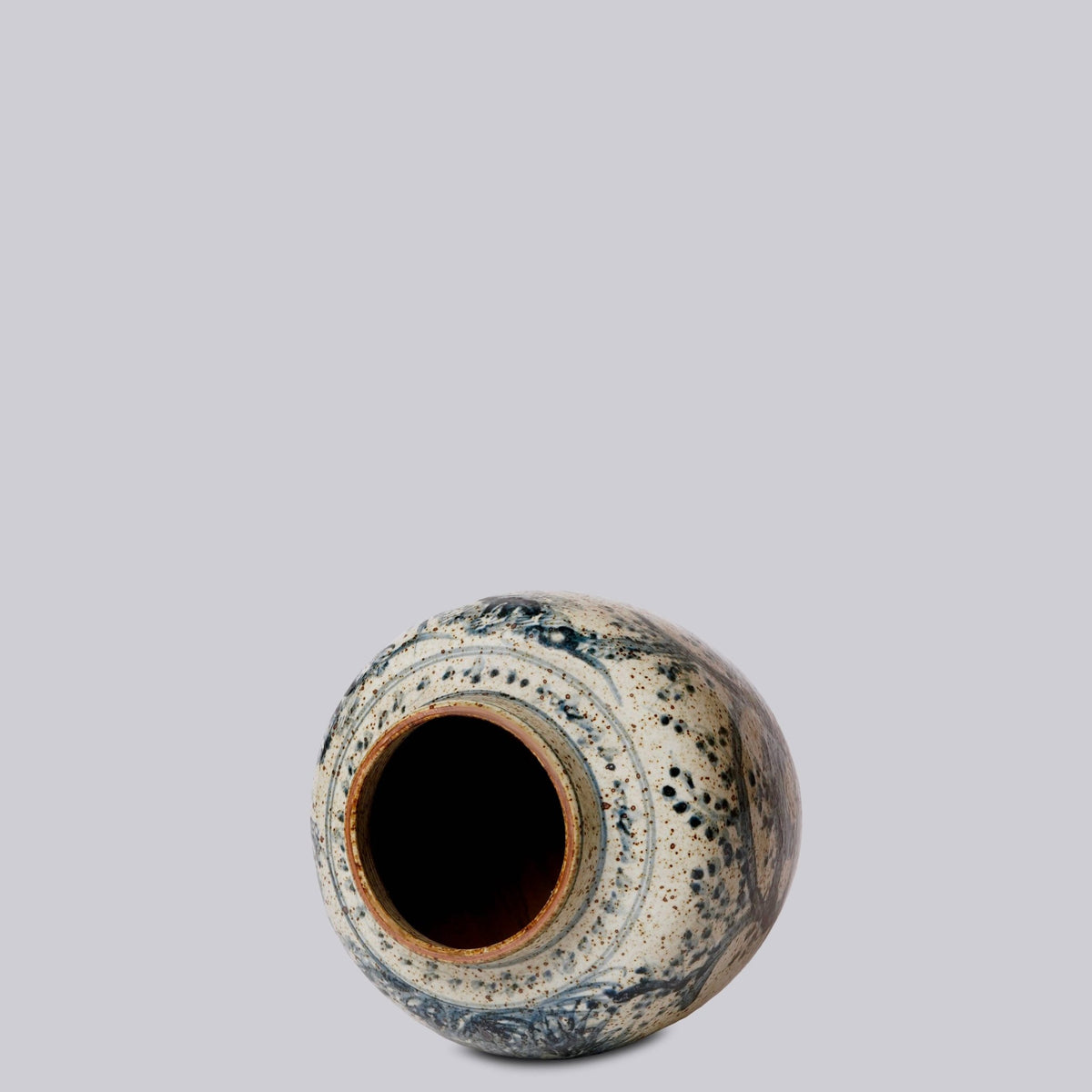 Rustic Porcelain Three Friends Small Round Vase - Box Turtle