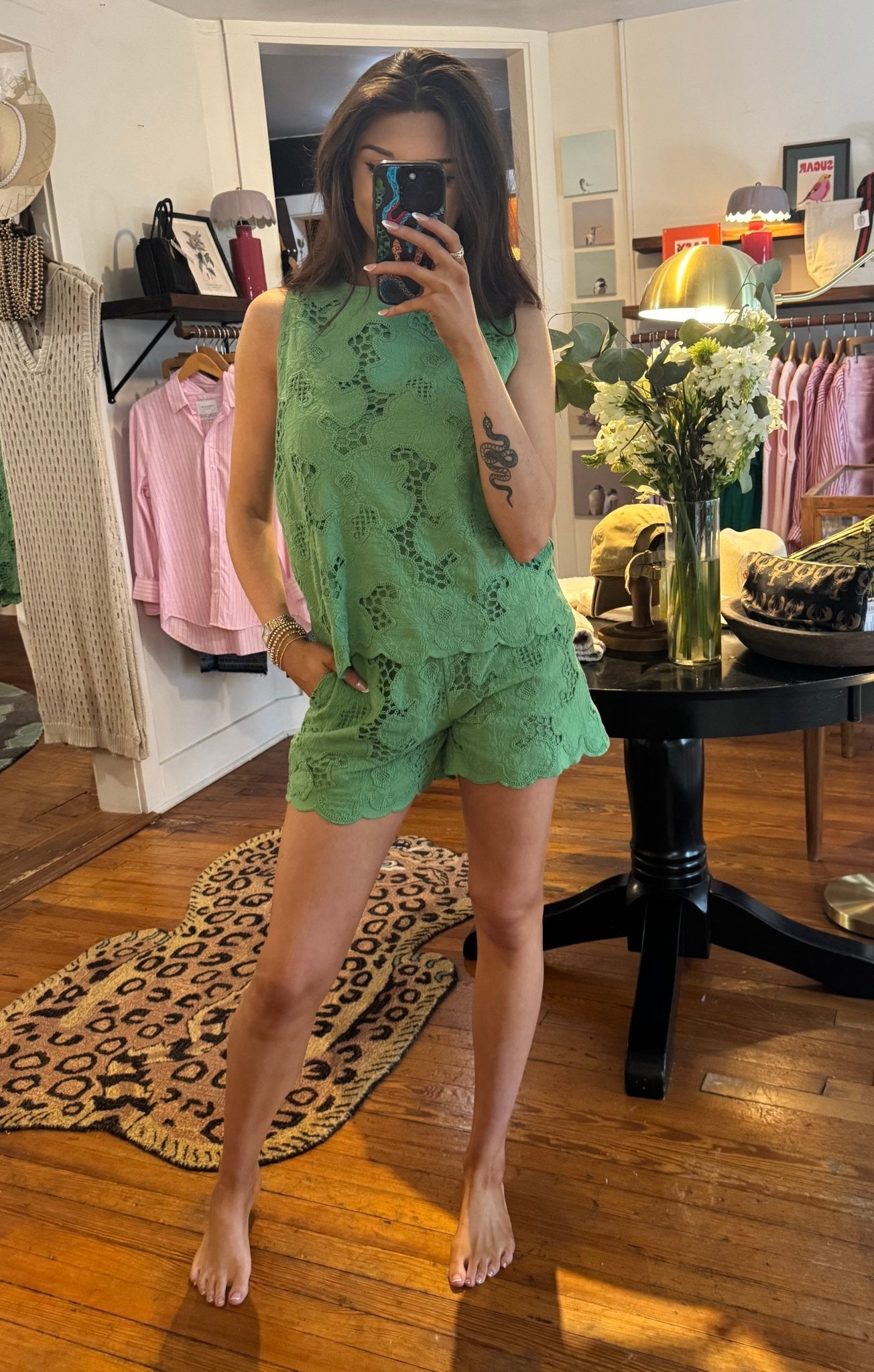 Sage Lace Bridget Top - Box Turtle