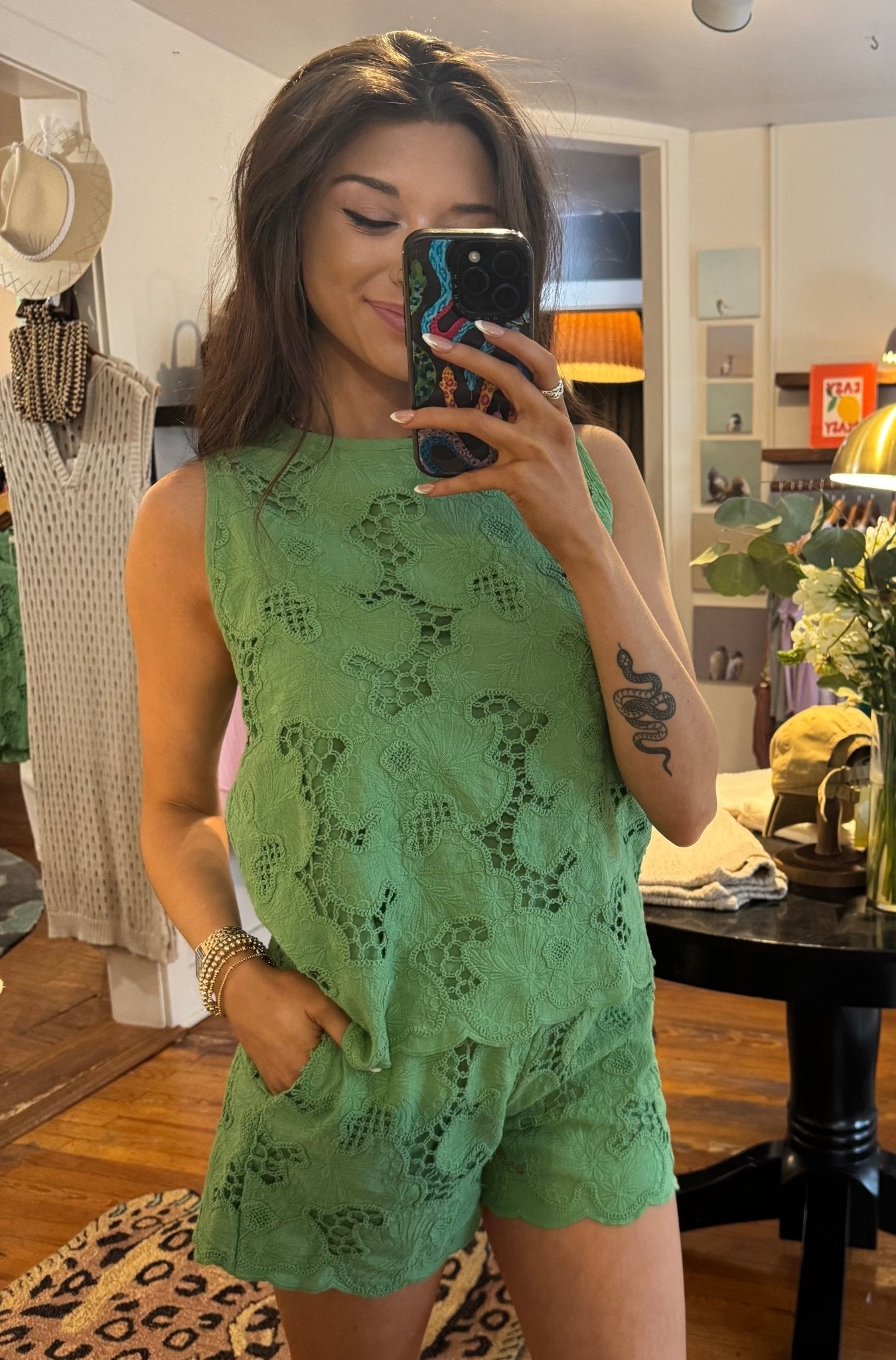 Sage Lace Bridget Top - Box Turtle