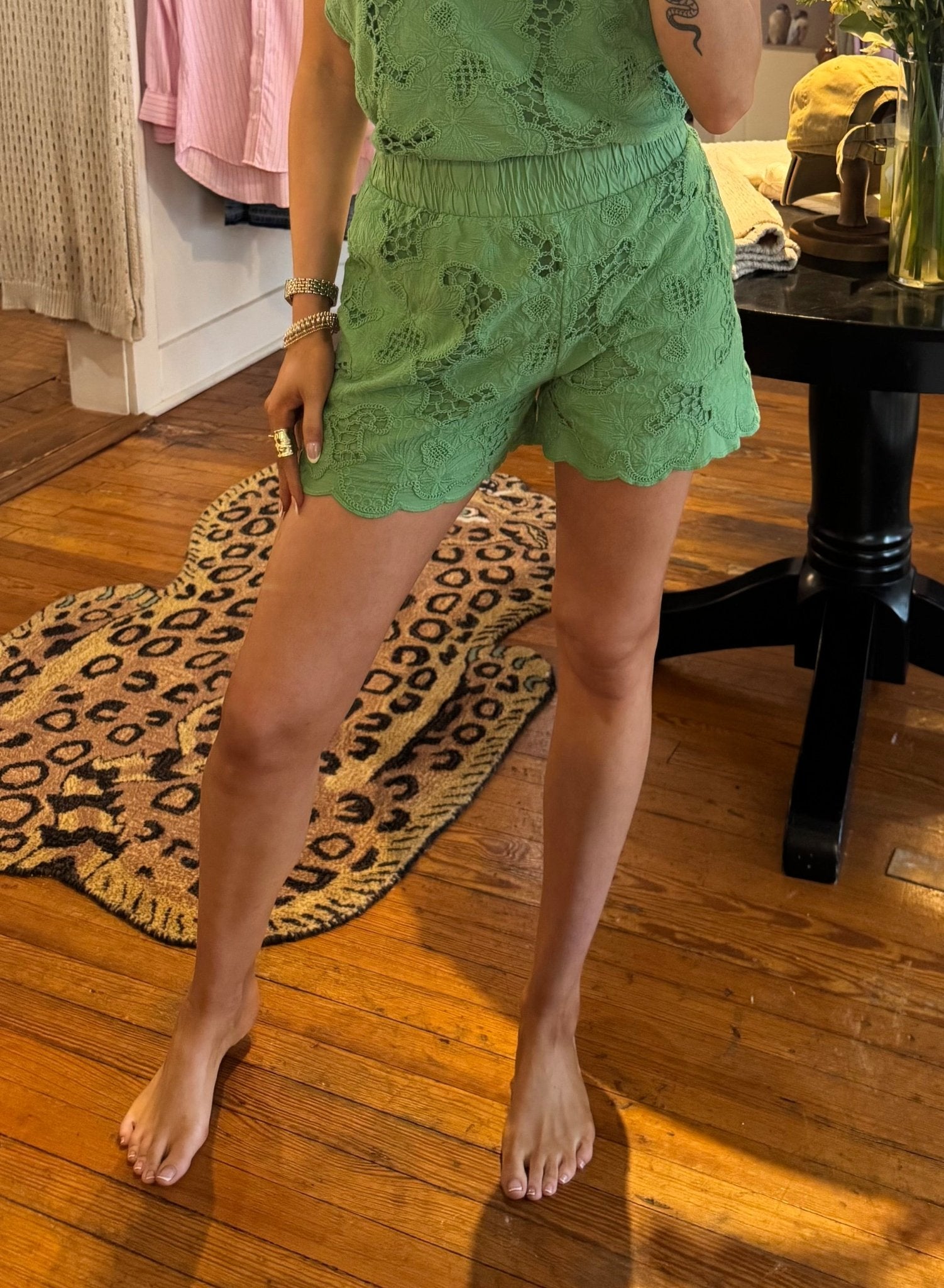 Sage Lace Mae Shorts - Box Turtle