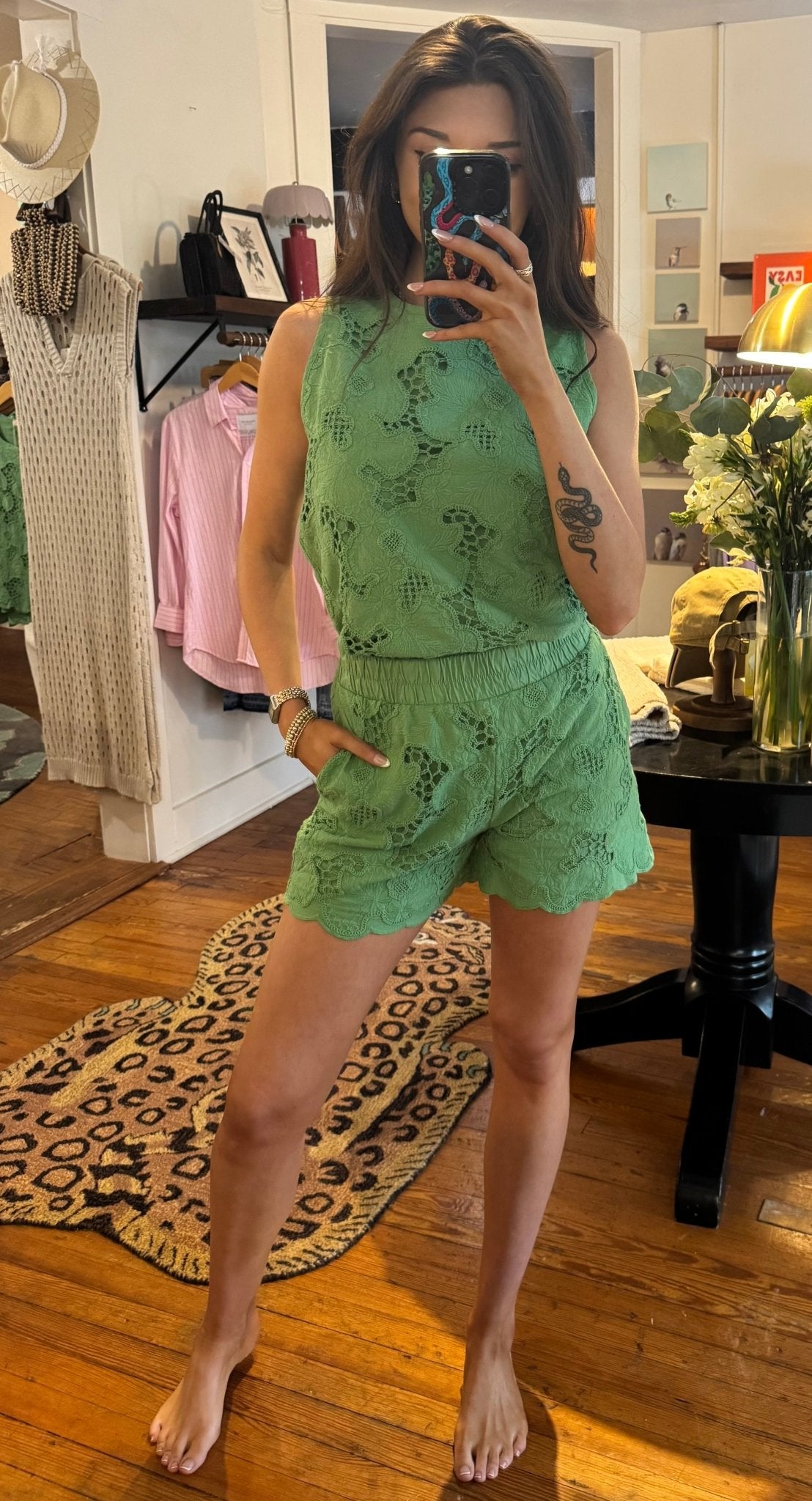 Sage Lace Mae Shorts - Box Turtle