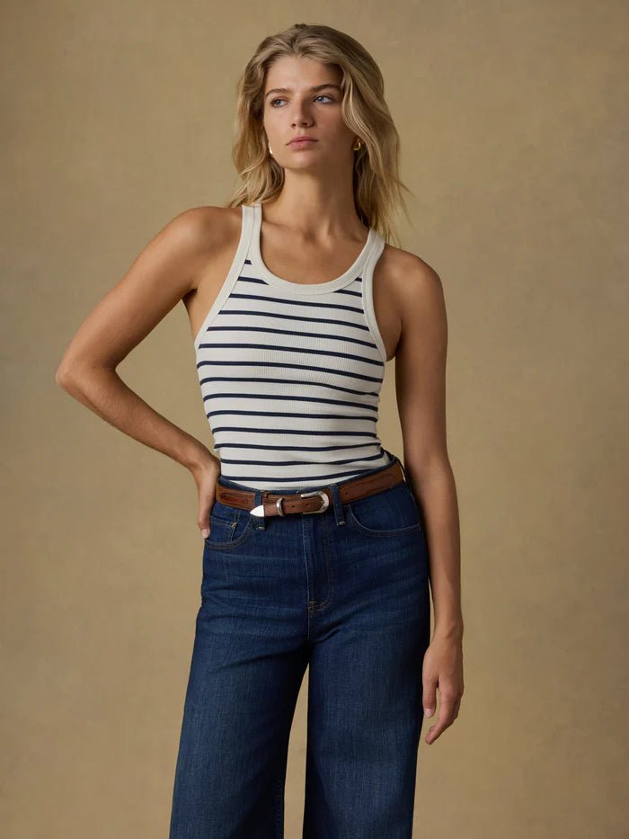 Salt Air Stripe Surfside Rib Tank - Box Turtle