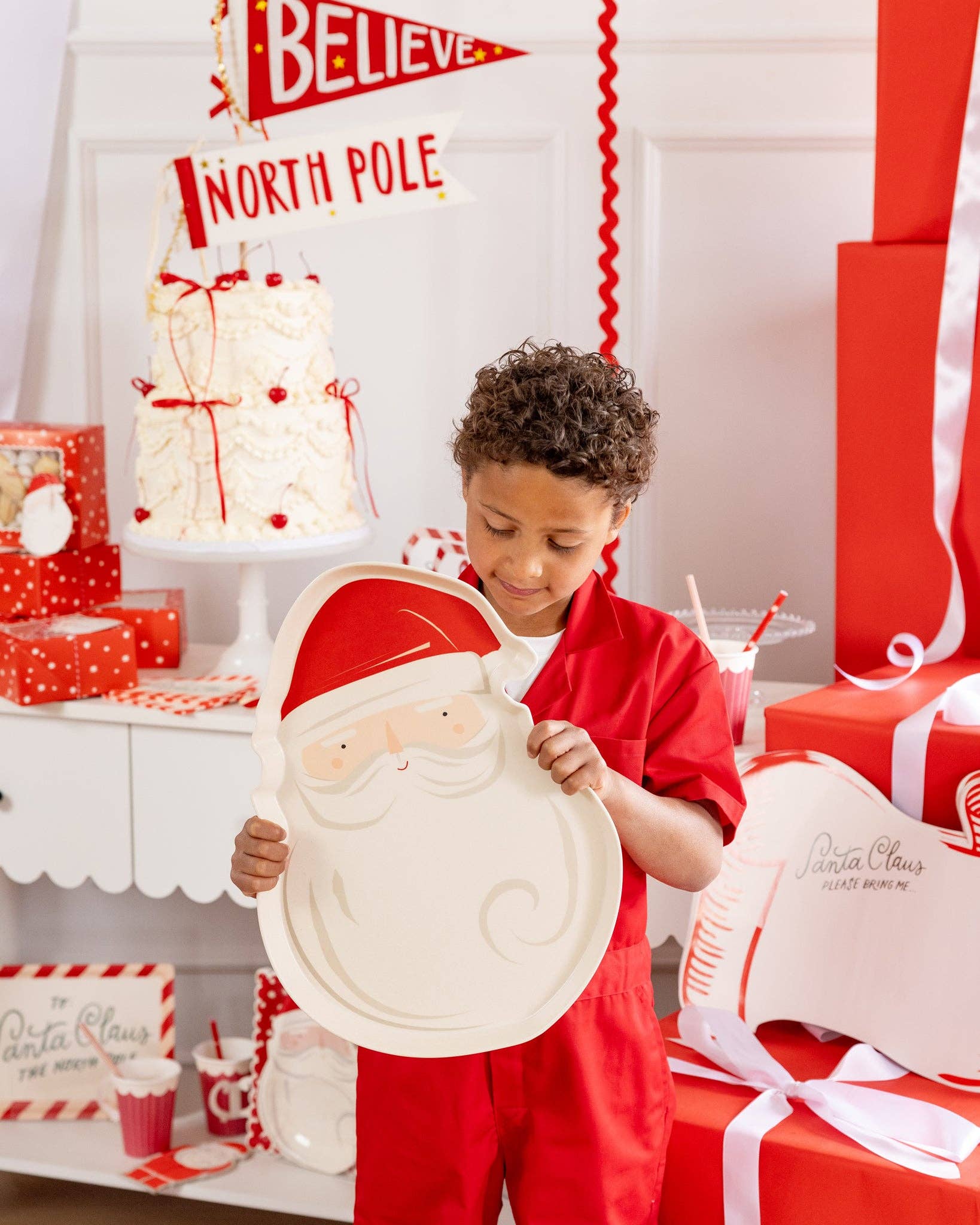 Santa Bamboo Tray - Box Turtle