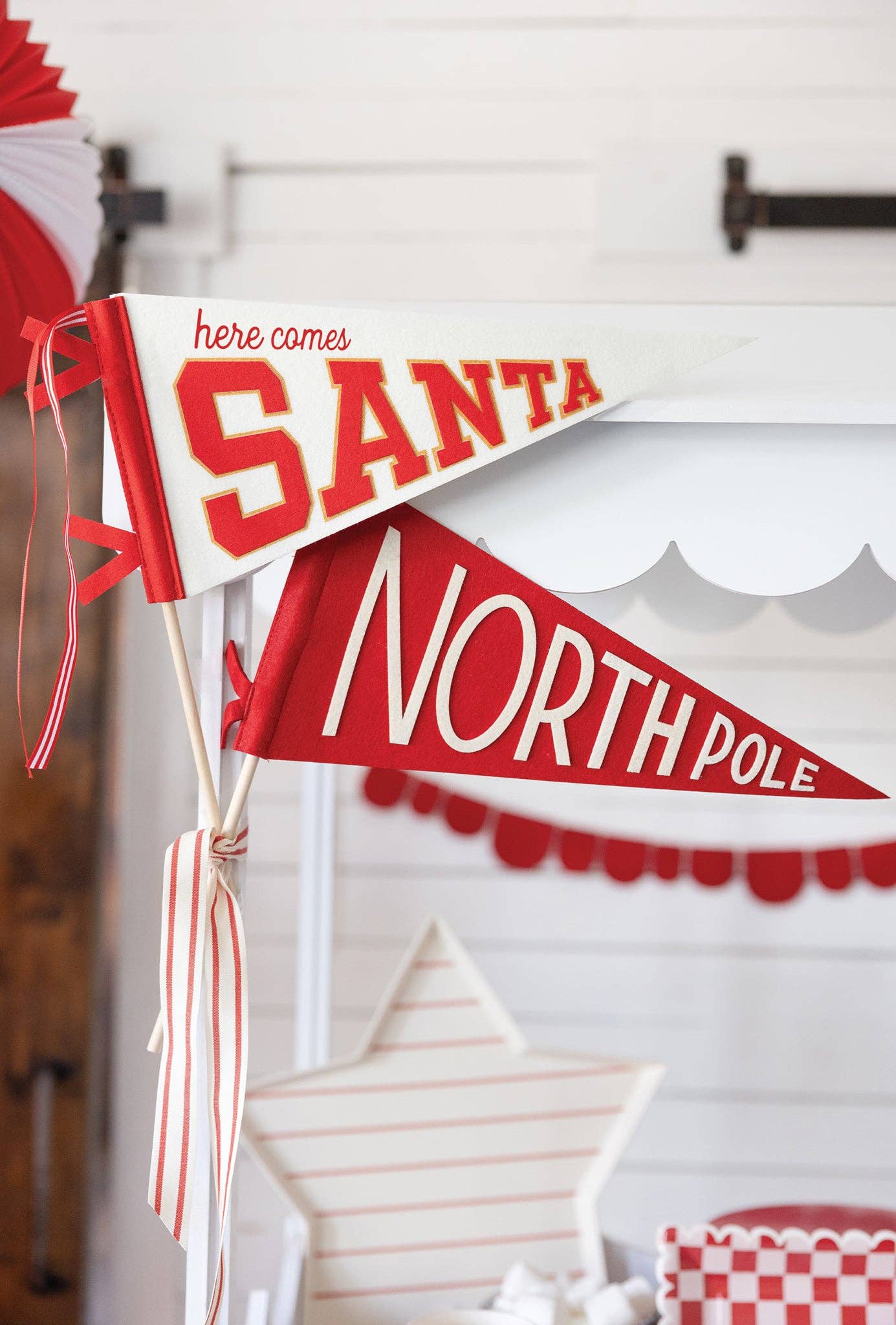 Santa Felt Pennant Flag - Box Turtle
