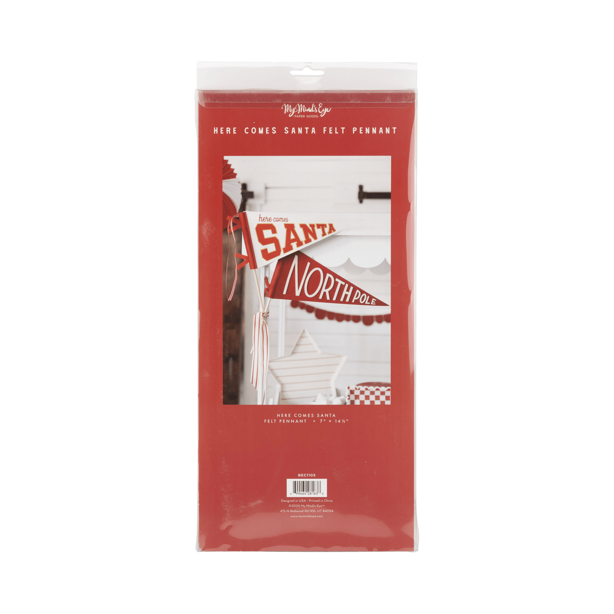 Santa Felt Pennant Flag - Box Turtle