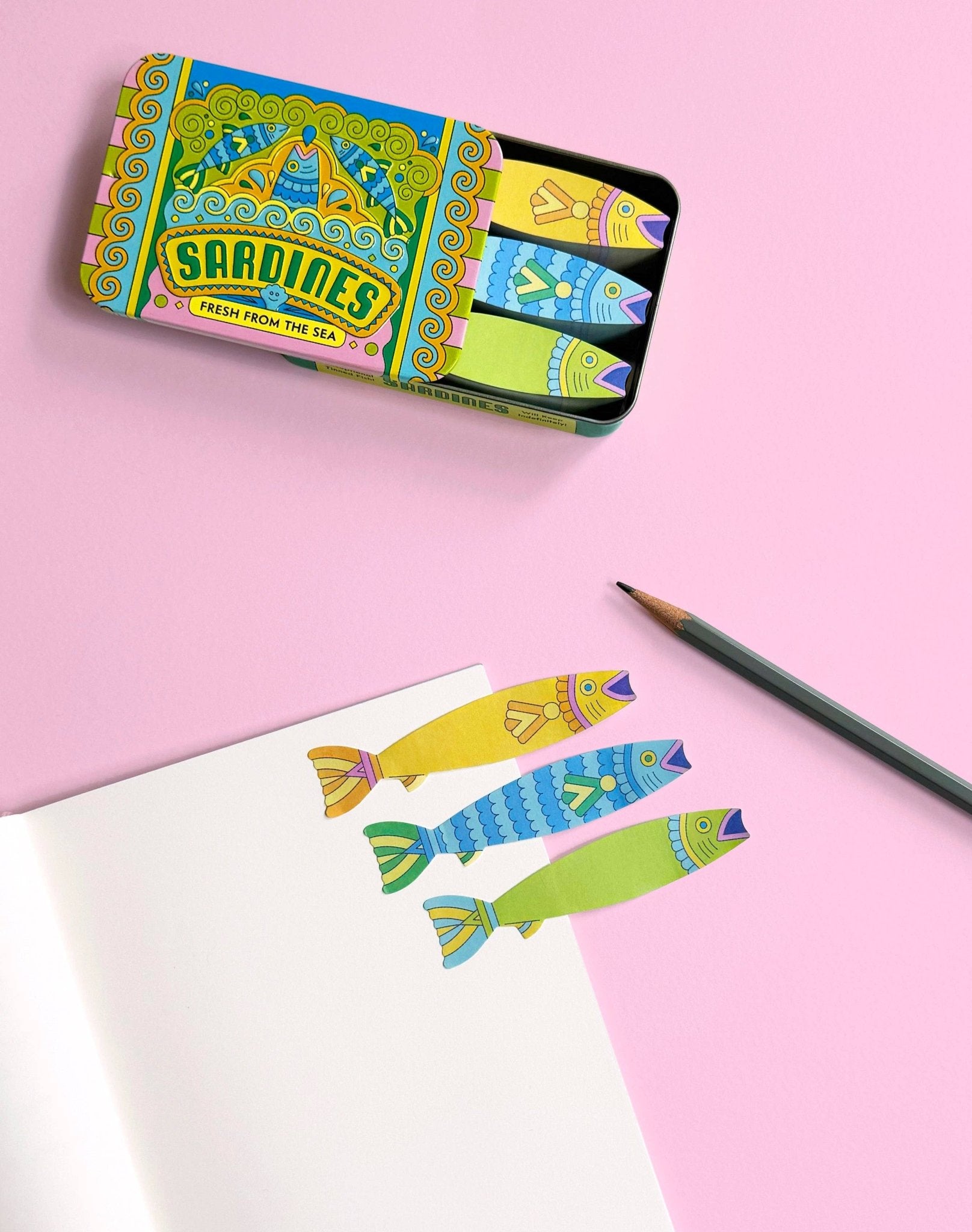 Sardines Fishy Sticky Notes - Box Turtle