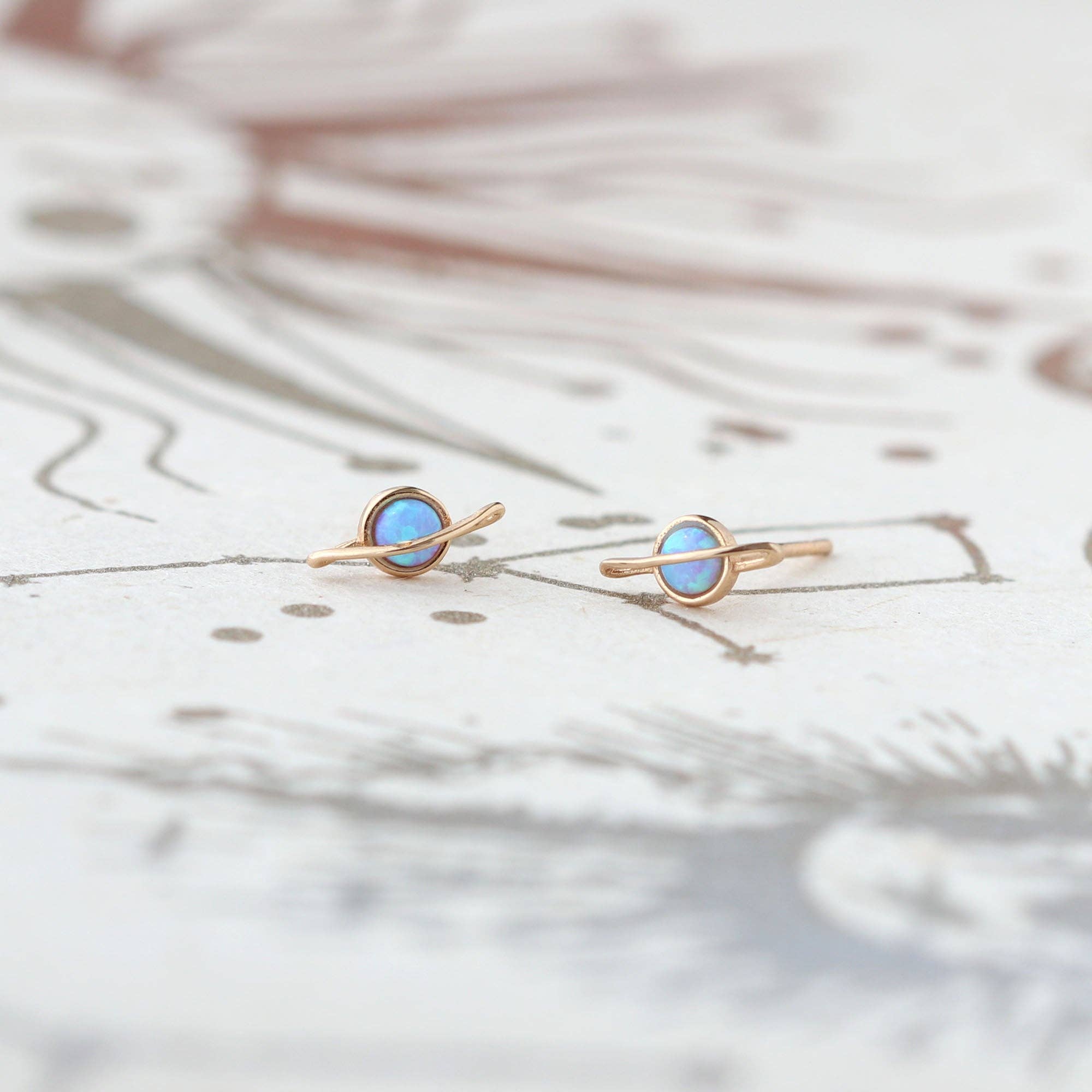 Saturn Stud Earrings - Box Turtle