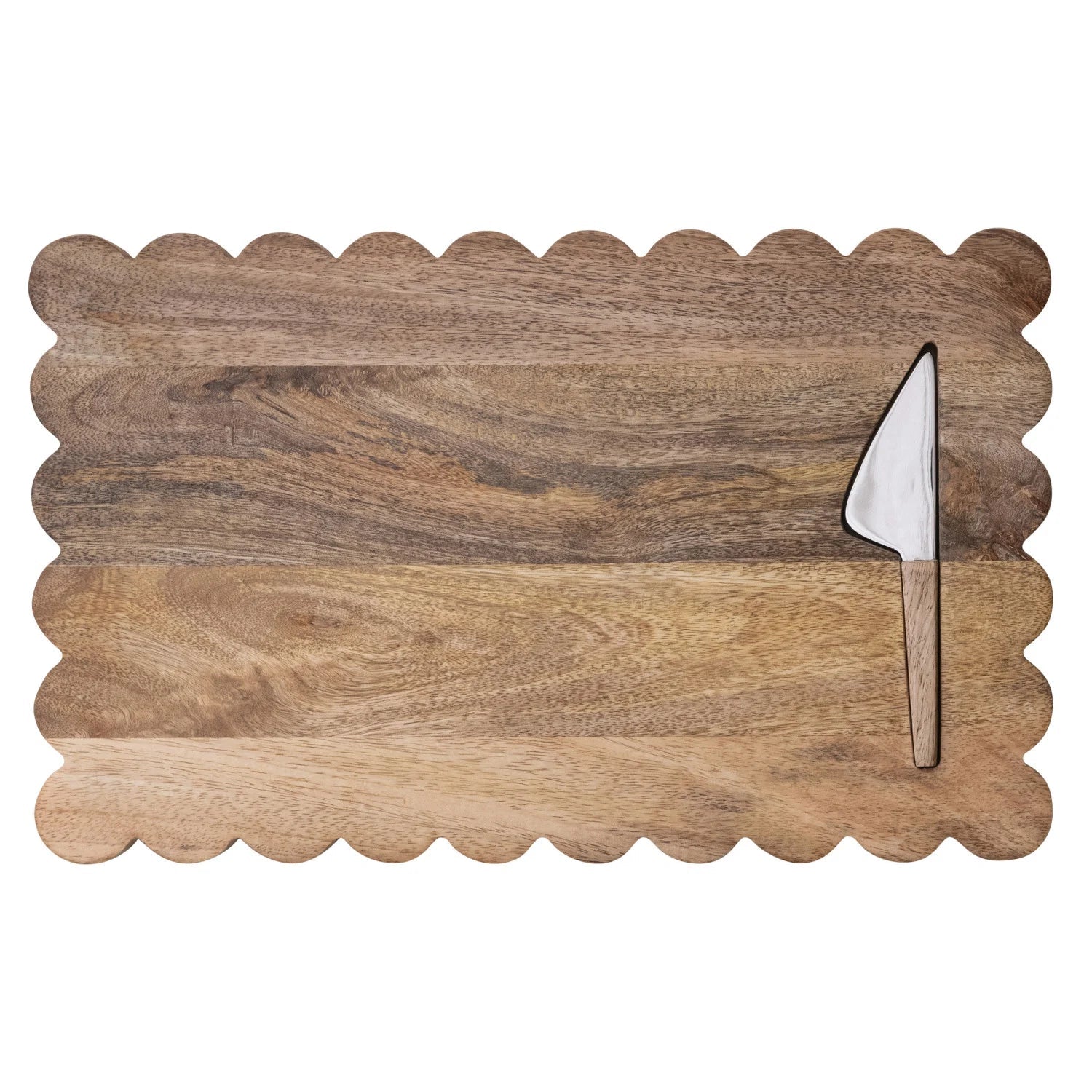 Scalloped Cheese Board With Stainless Steel Knife - Box Turtle