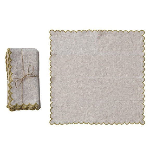 Scalloped Cotton Napkins - Box Turtle