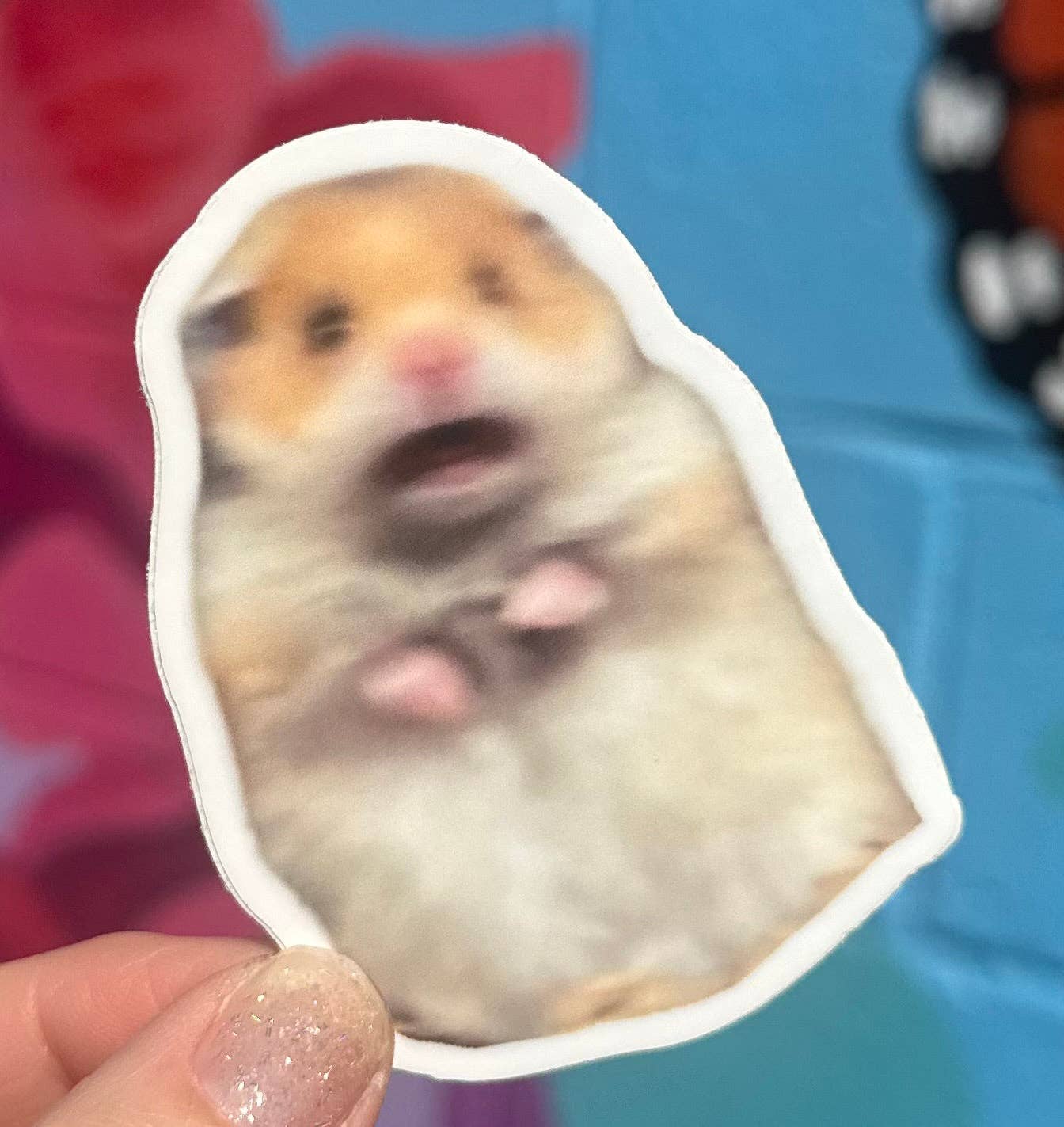 Scared Hamster Sticker - Box Turtle
