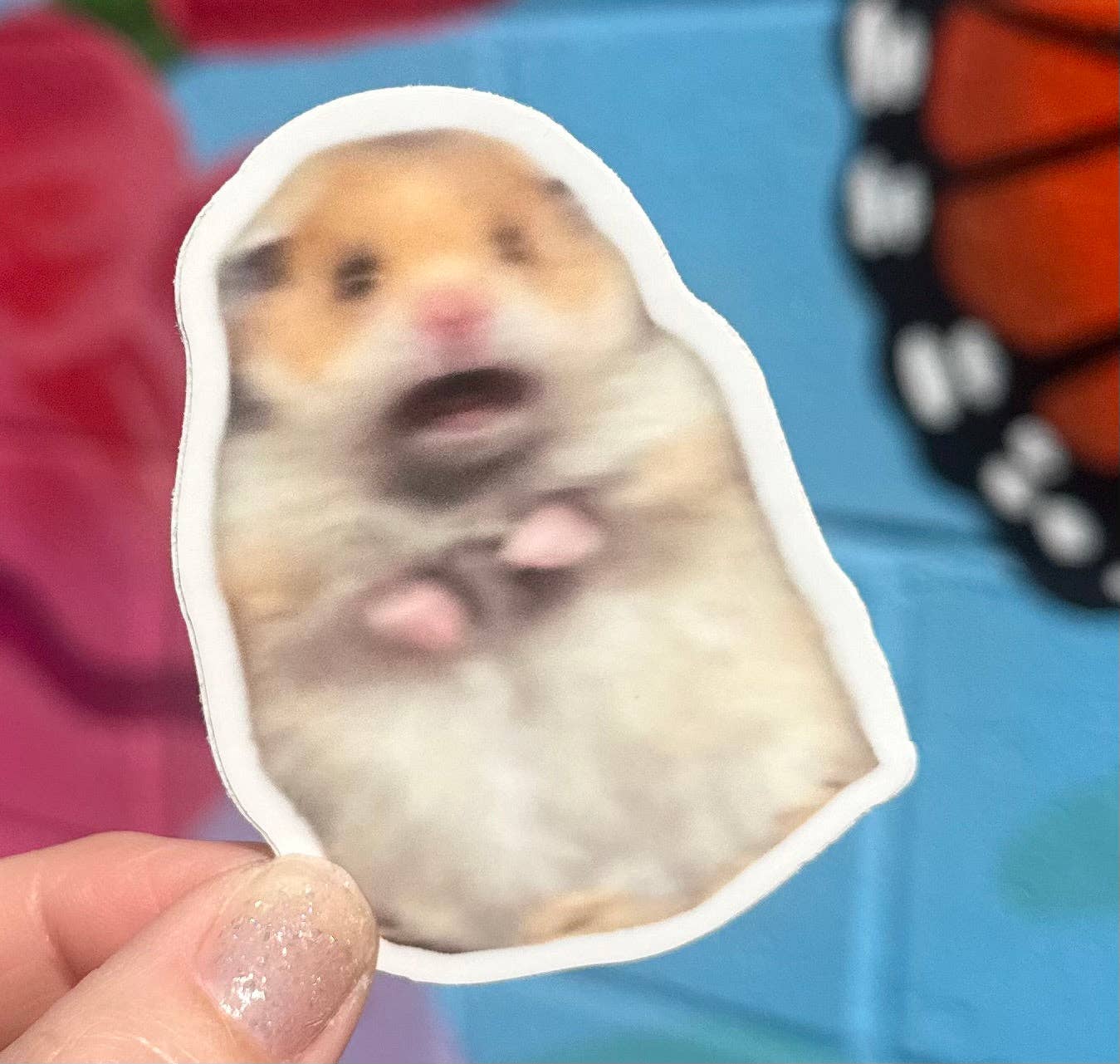 Scared Hamster Sticker - Box Turtle