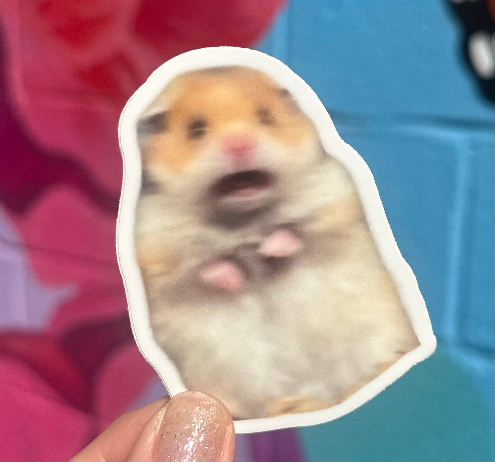 Scared Hamster Sticker - Box Turtle