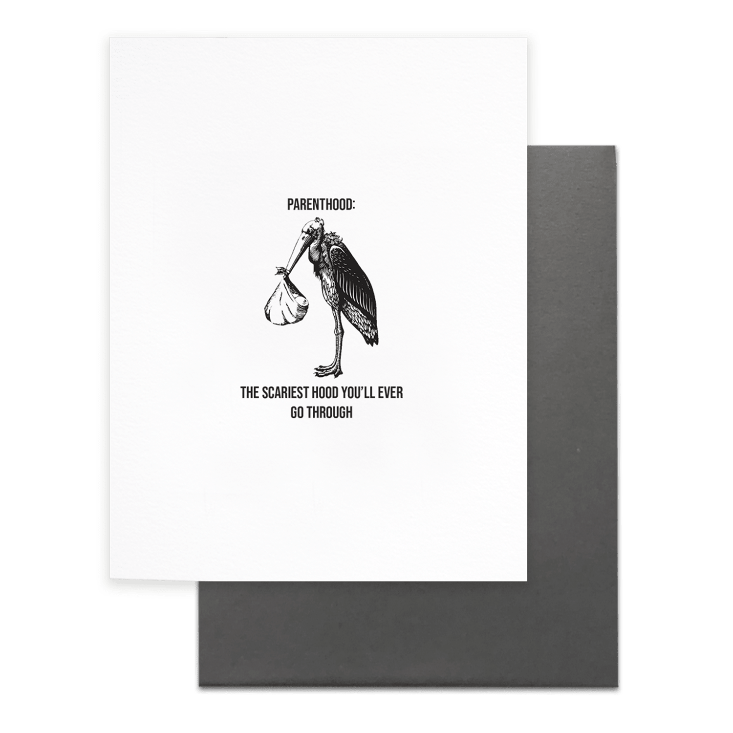 Scary Parenthood, Funny New Baby Greeting Card - Box Turtle