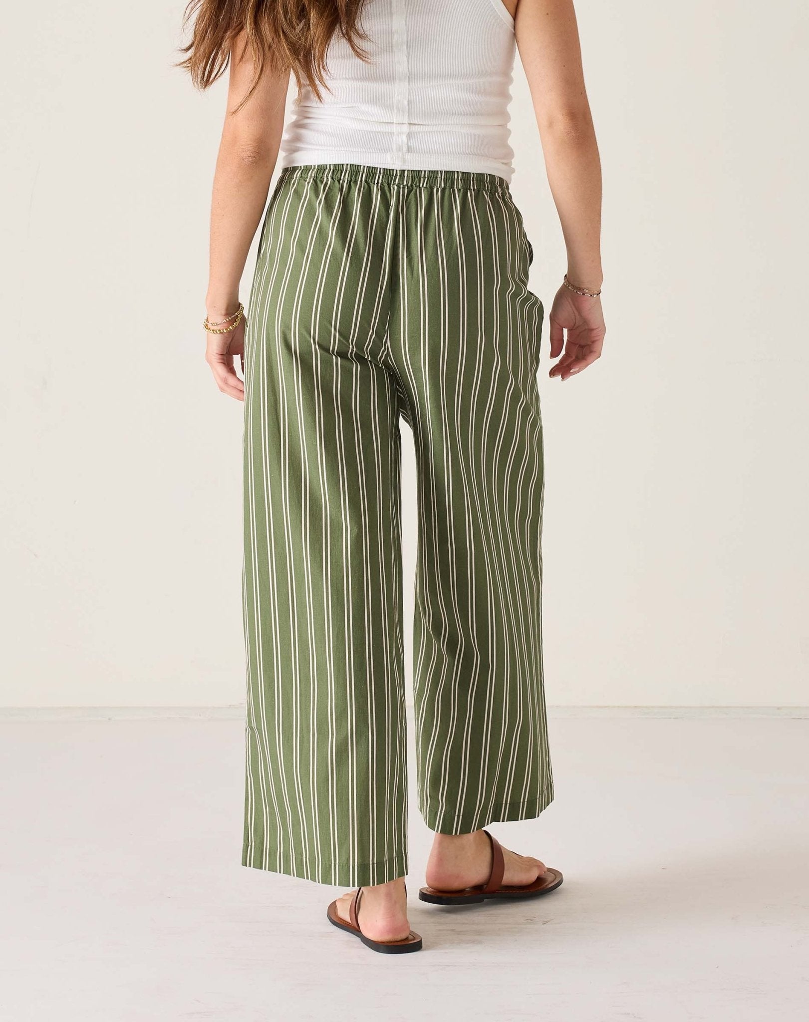 Sea Moss Stripe Porto Poplin Pants - Box Turtle