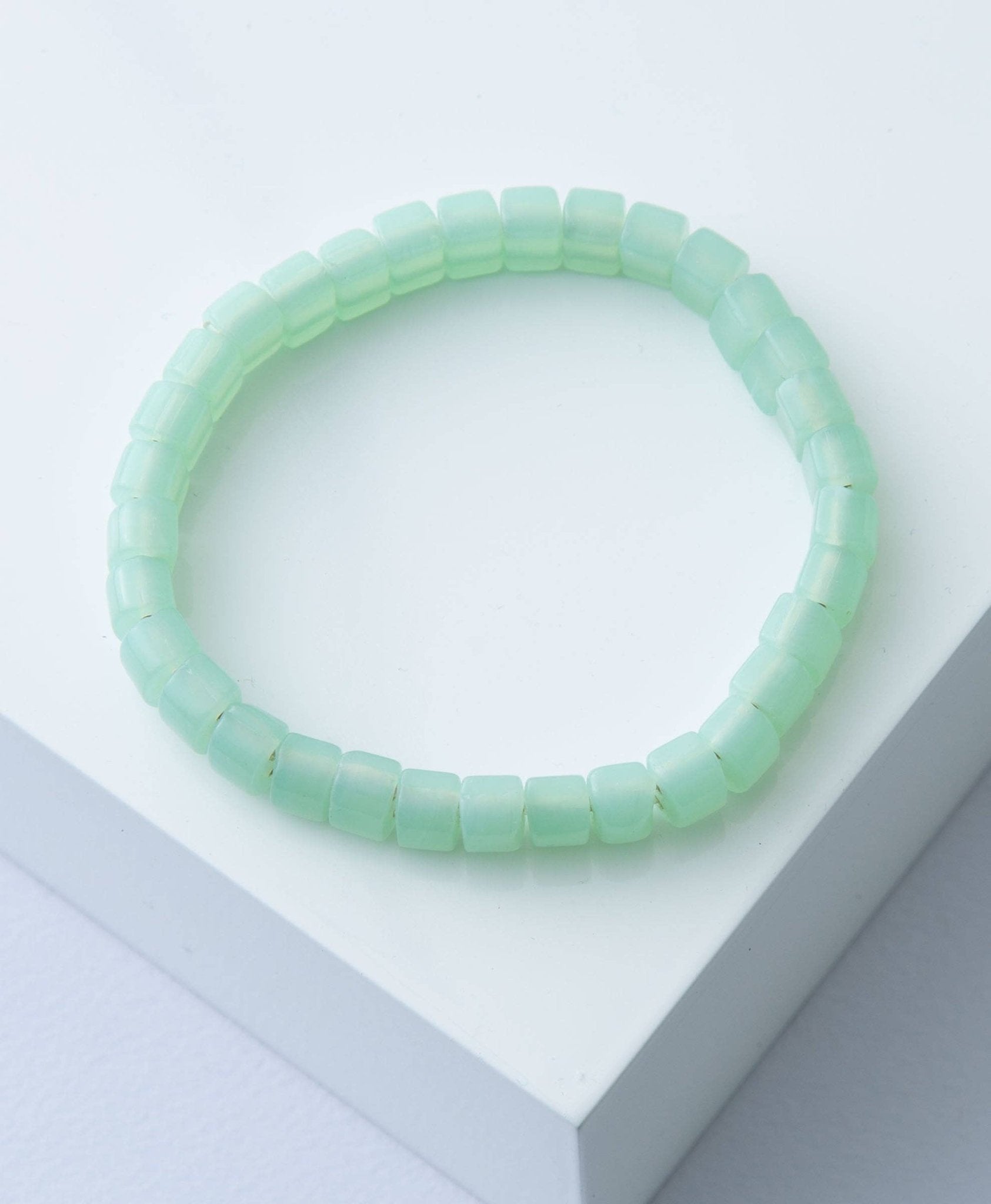 Seafoam Opaque Glass Bracelet - Box Turtle