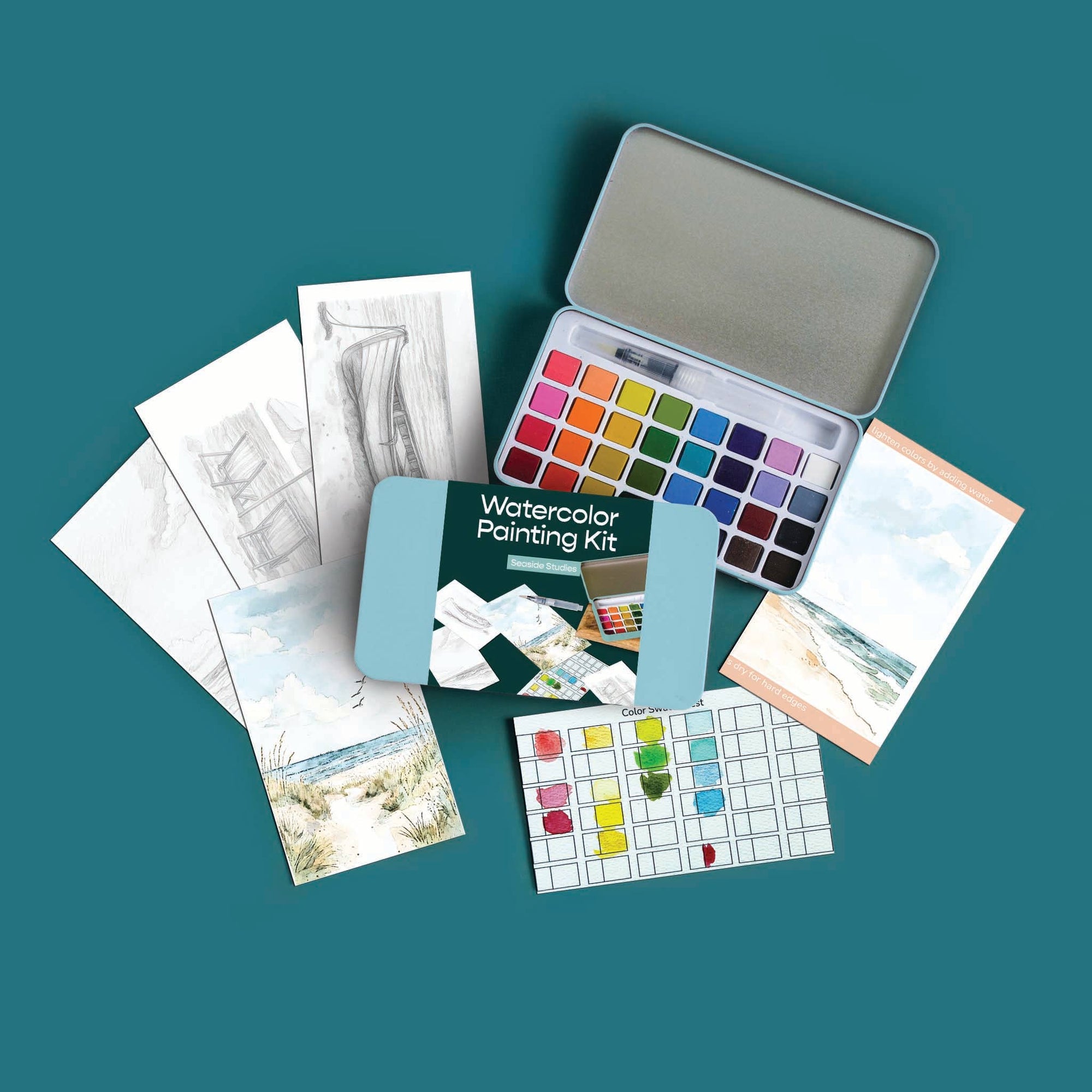 Seaside Studies Watercolor Painting Kit - Box Turtle