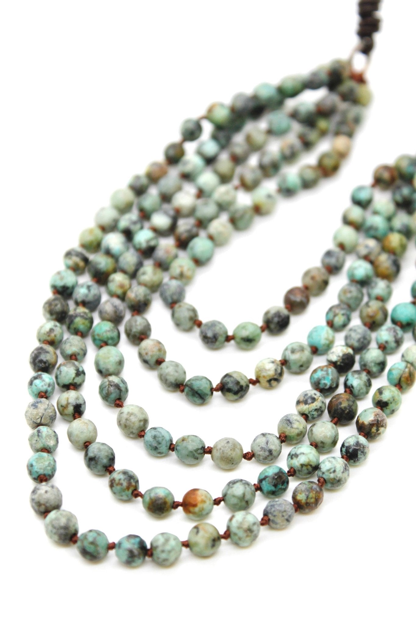 Semi Precious Stone Multi Strand Necklace - Box Turtle
