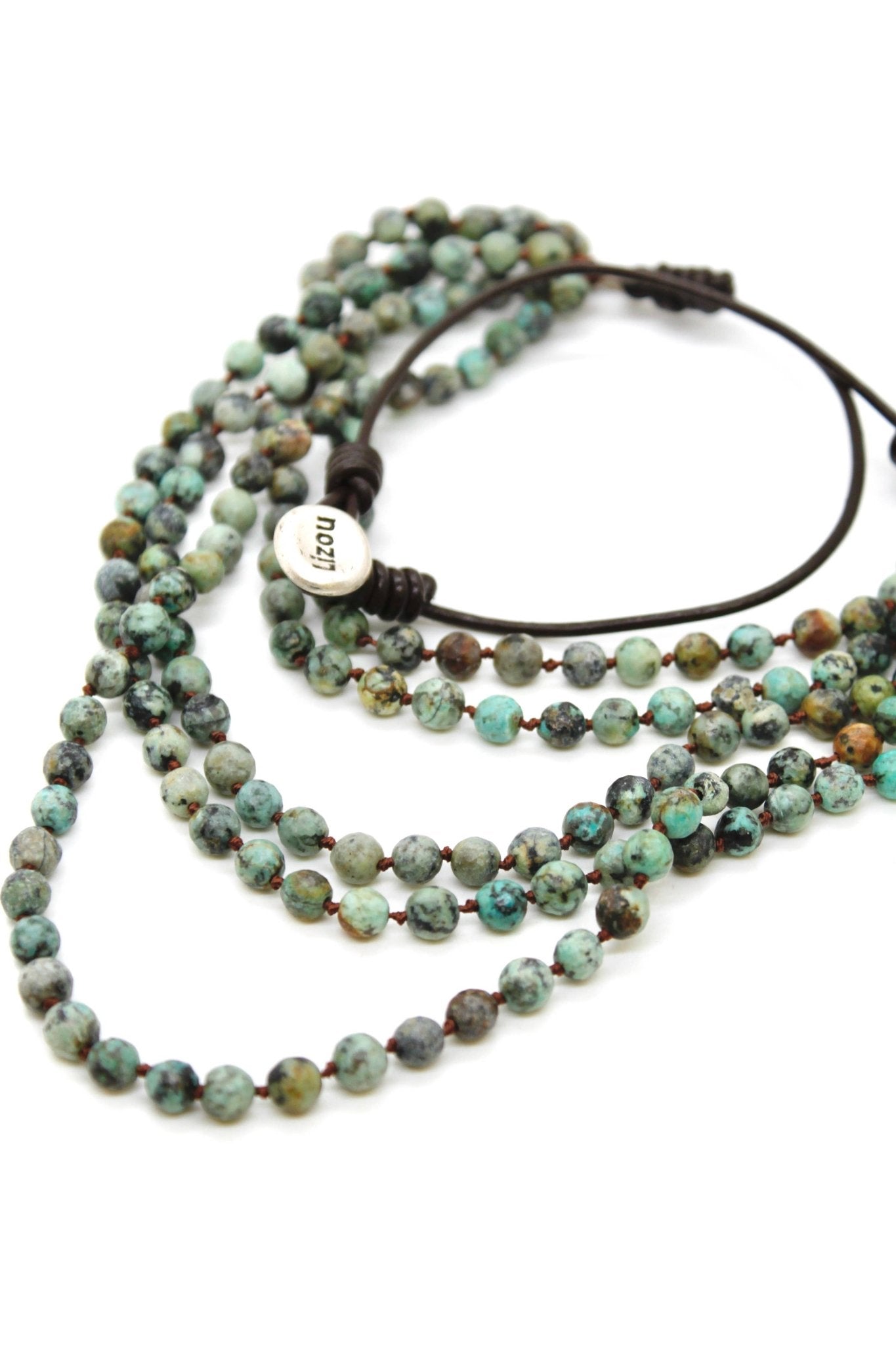 Semi Precious Stone Multi Strand Necklace - Box Turtle
