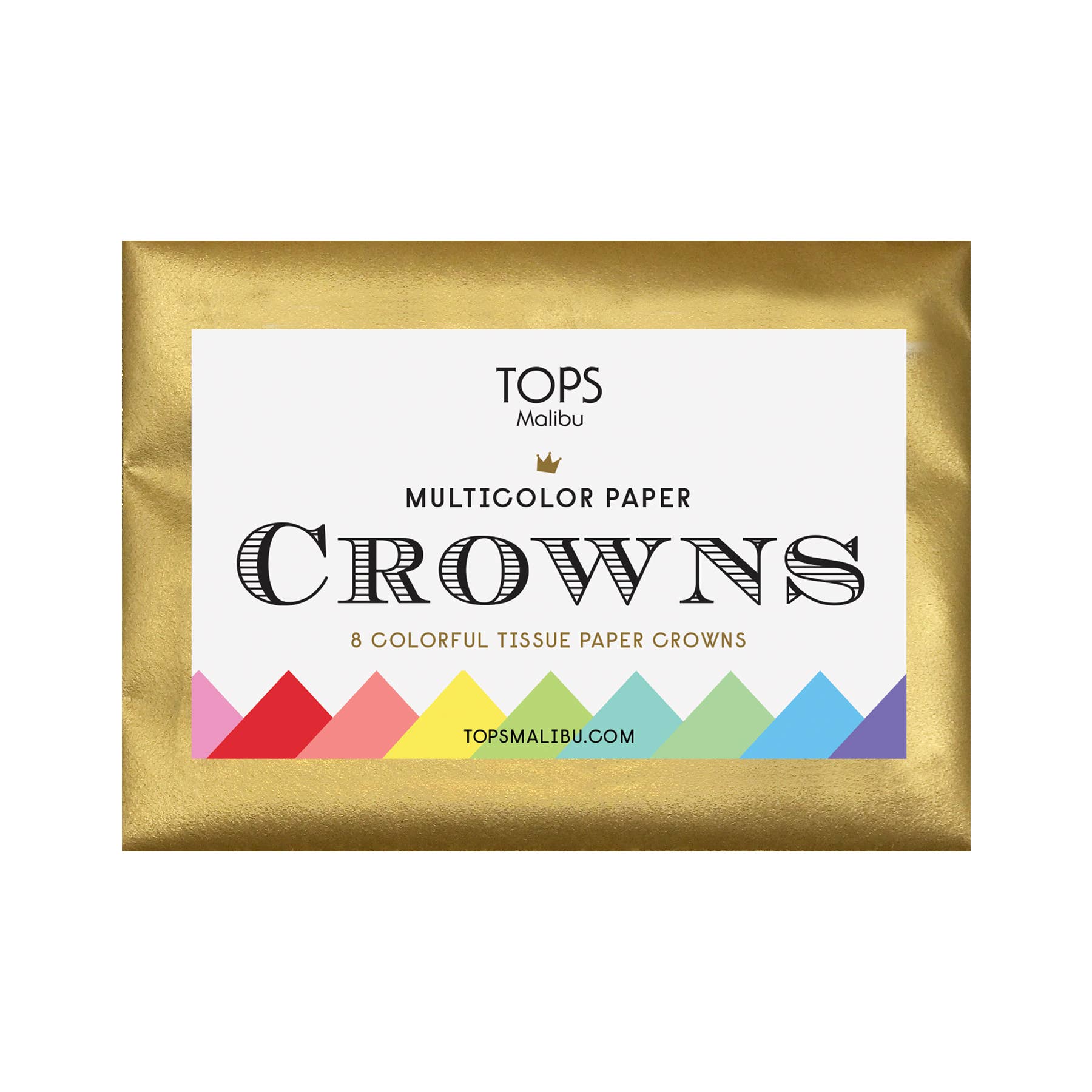 Set of 8 Multicolor Paper Crowns - Box Turtle