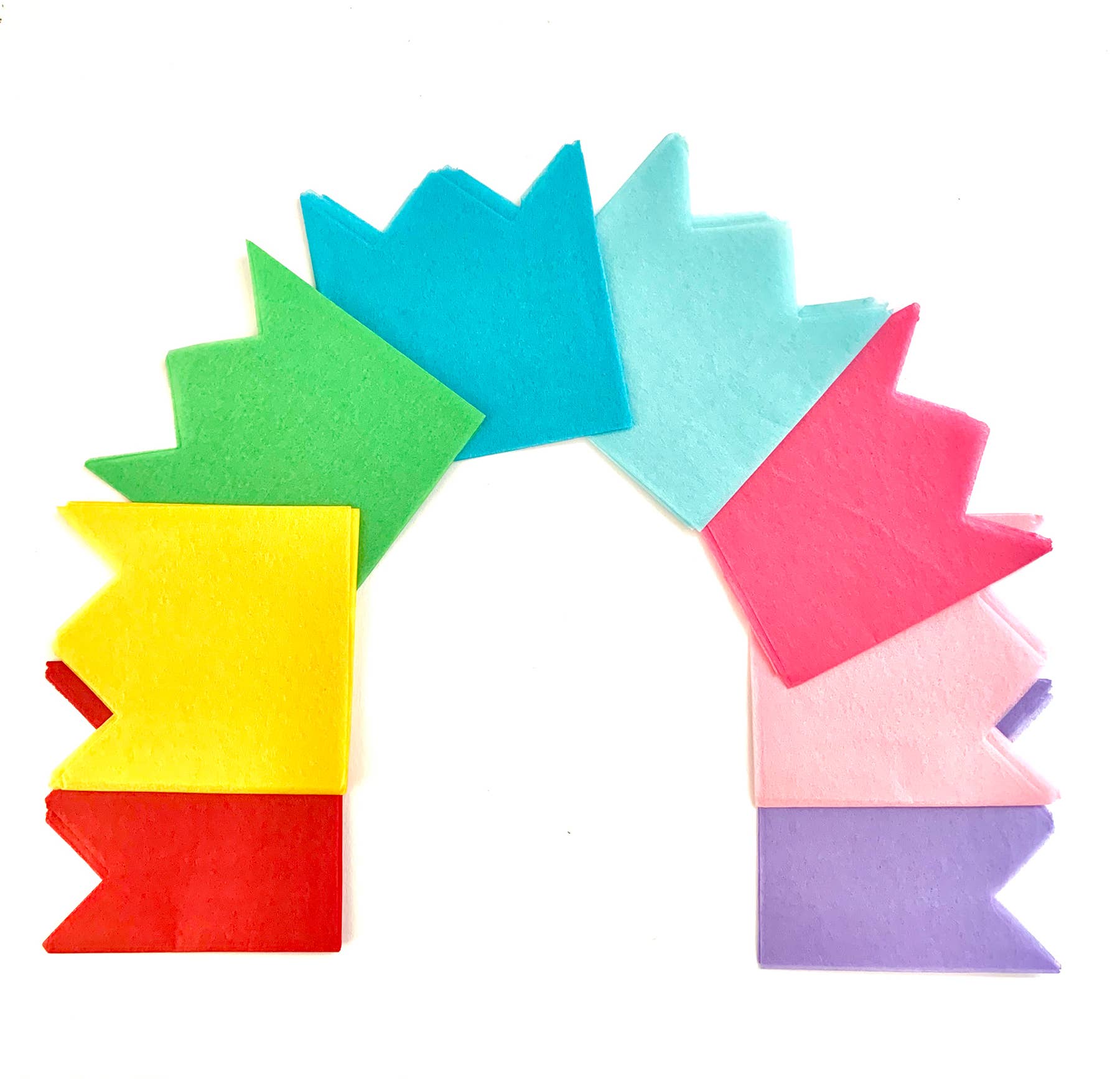 Set of 8 Multicolor Paper Crowns - Box Turtle