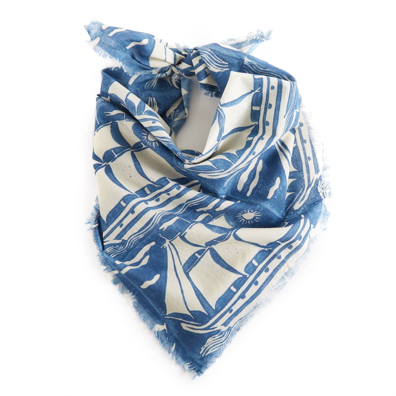 Ship Print Voile Bandana - Box Turtle
