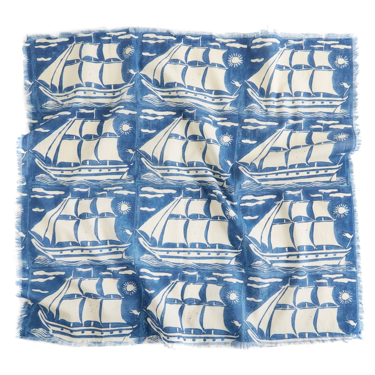 Ship Print Voile Bandana - Box Turtle