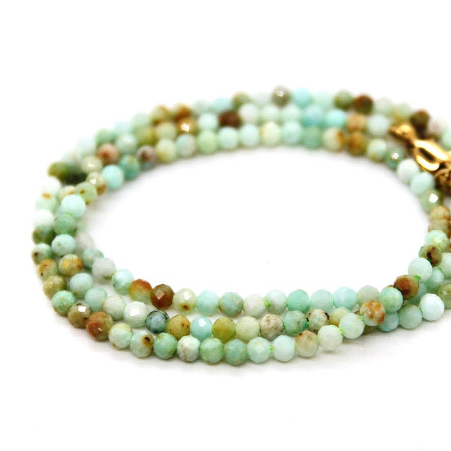 Short Opal Stone Necklace - Box Turtle
