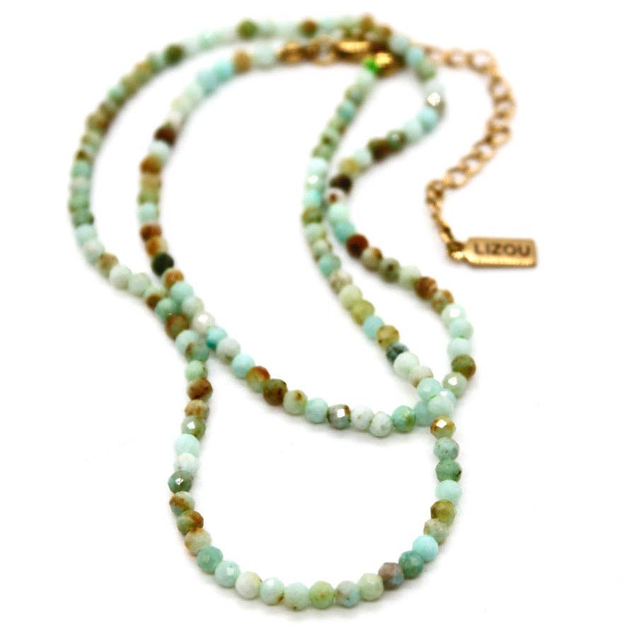 Short Opal Stone Necklace - Box Turtle