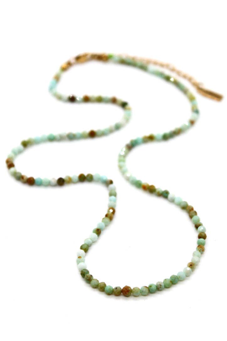 Short Opal Stone Necklace - Box Turtle