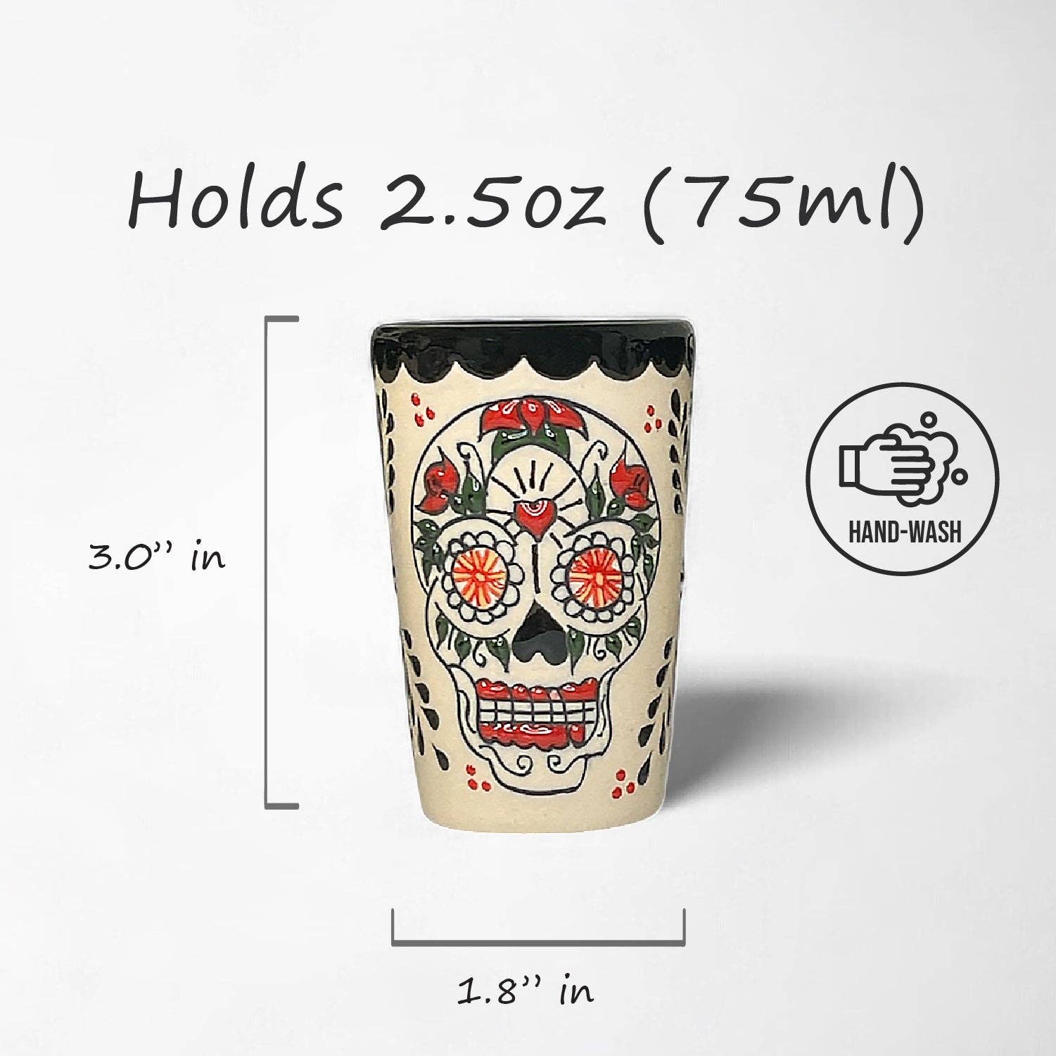 Shot Glasses - Sugar Skull Design - Box Turtle