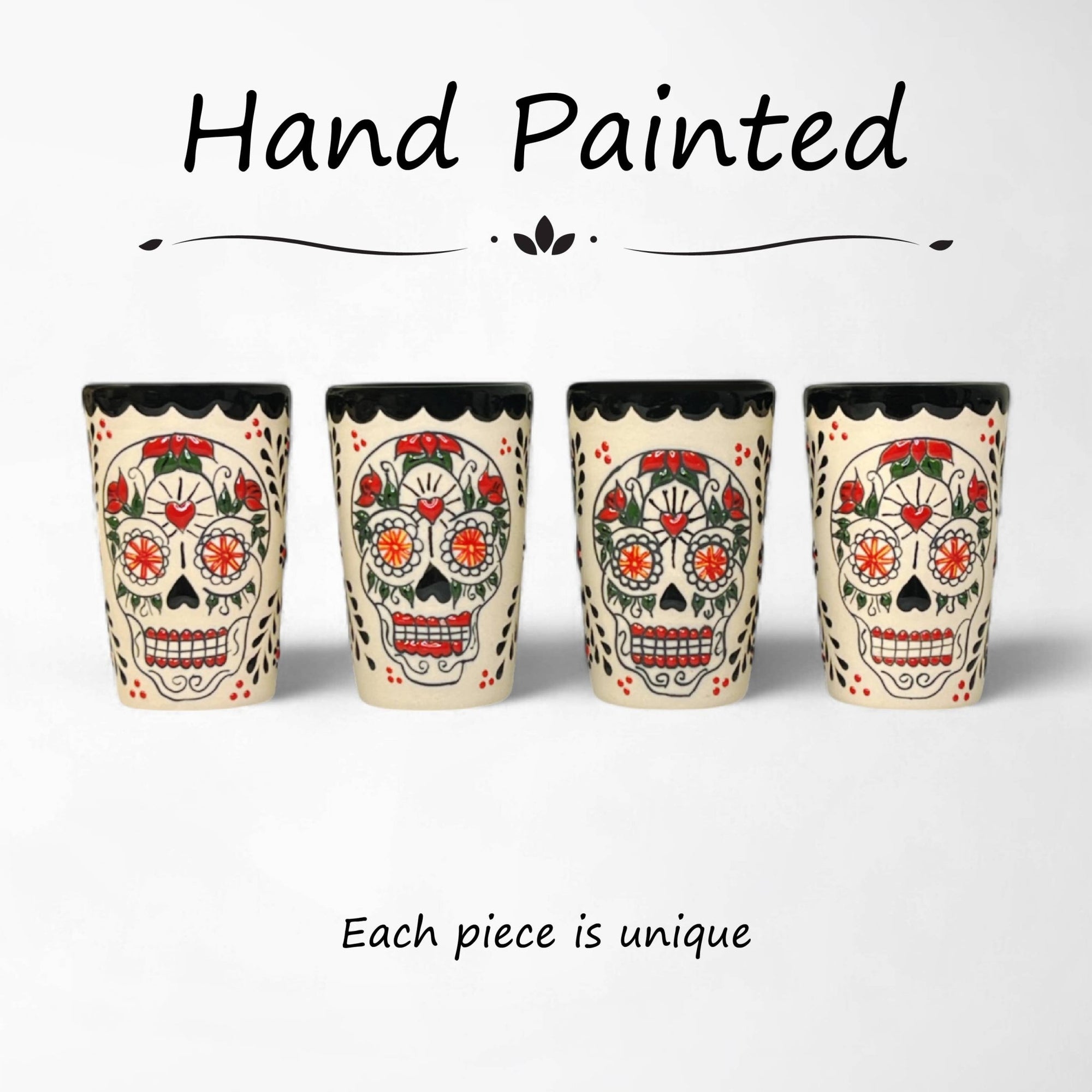 Shot Glasses - Sugar Skull Design - Box Turtle