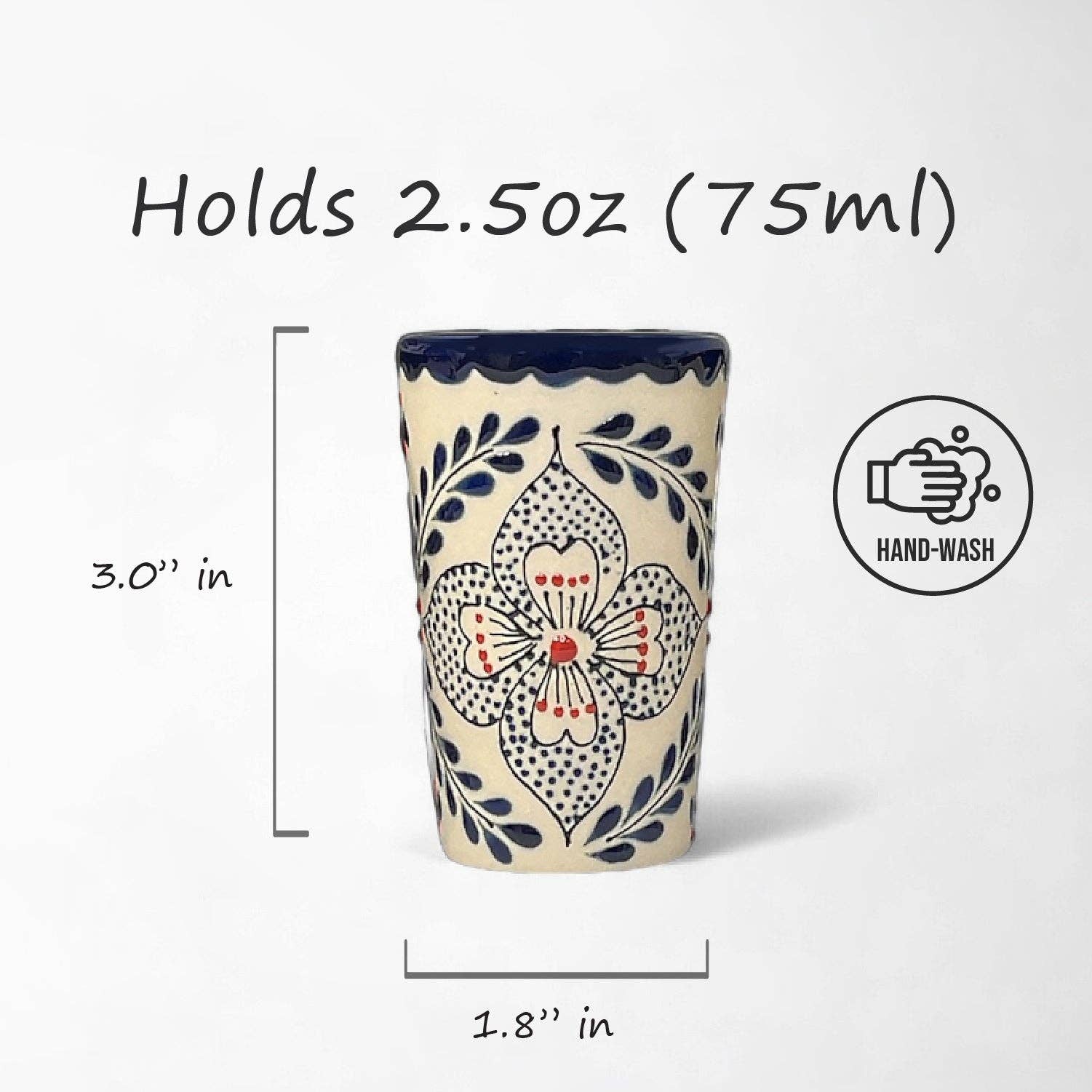 Shot Glasses - Talavera Design - Box Turtle