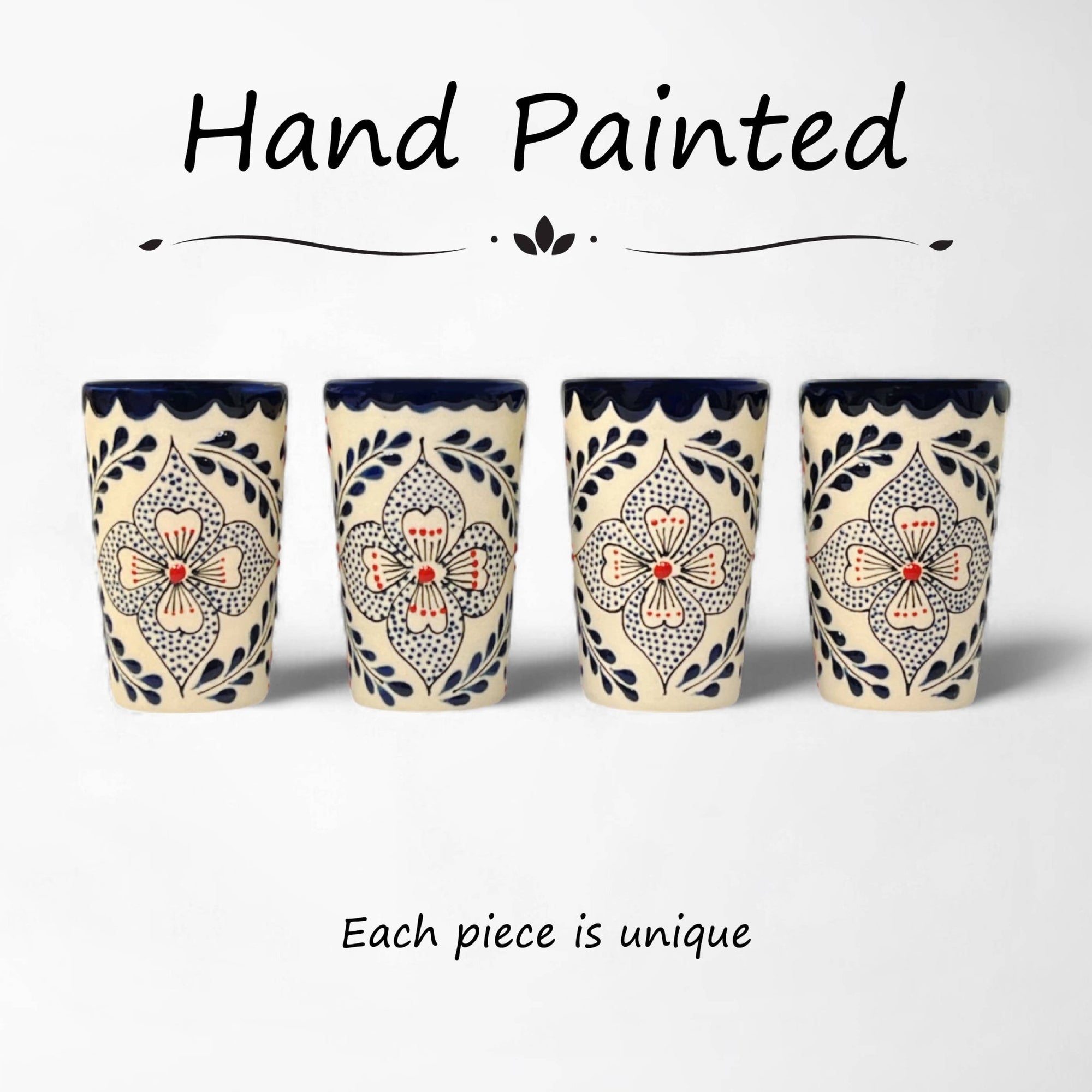Shot Glasses - Talavera Design - Box Turtle