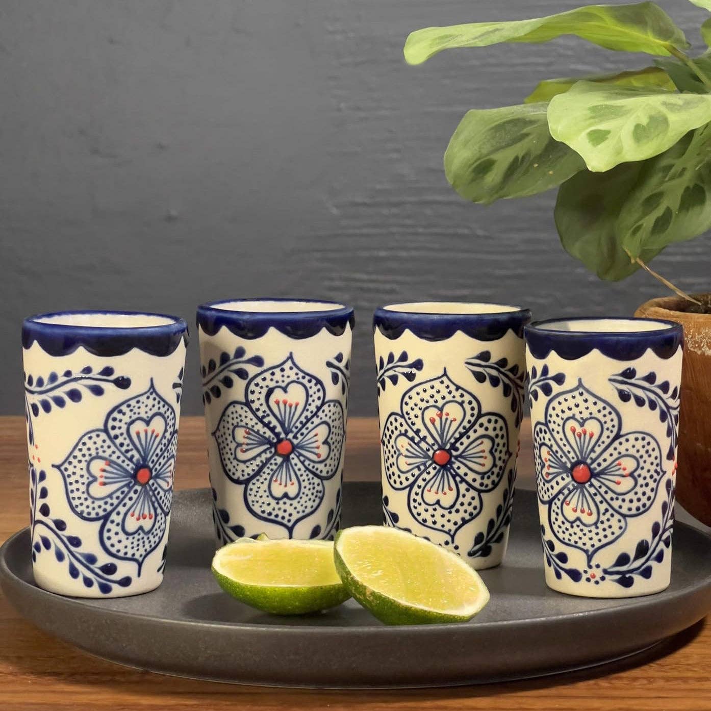 Shot Glasses - Talavera Design - Box Turtle