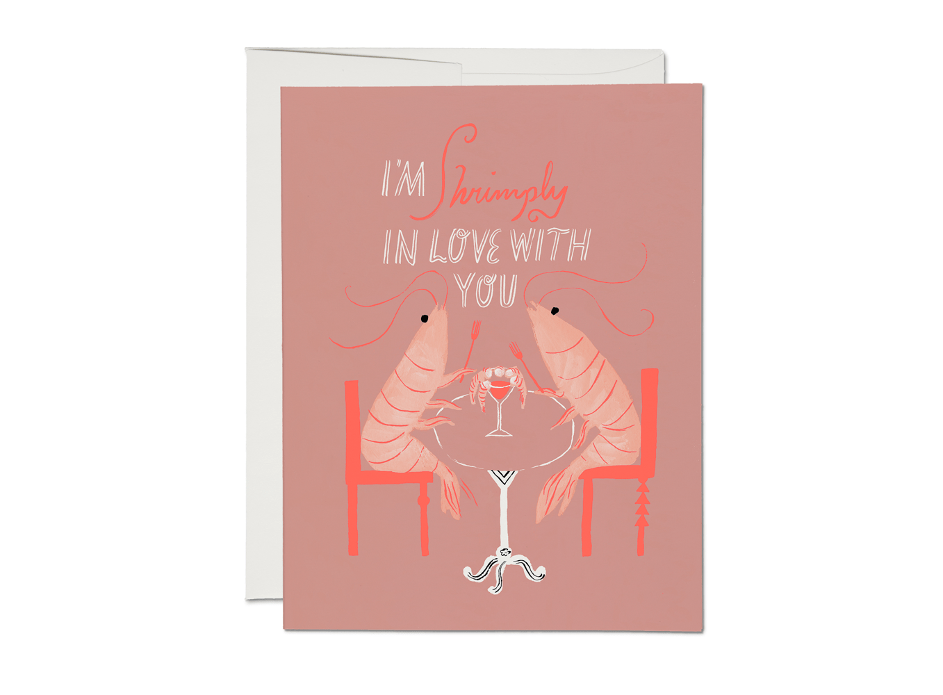 Shrimply love greeting card - Box Turtle