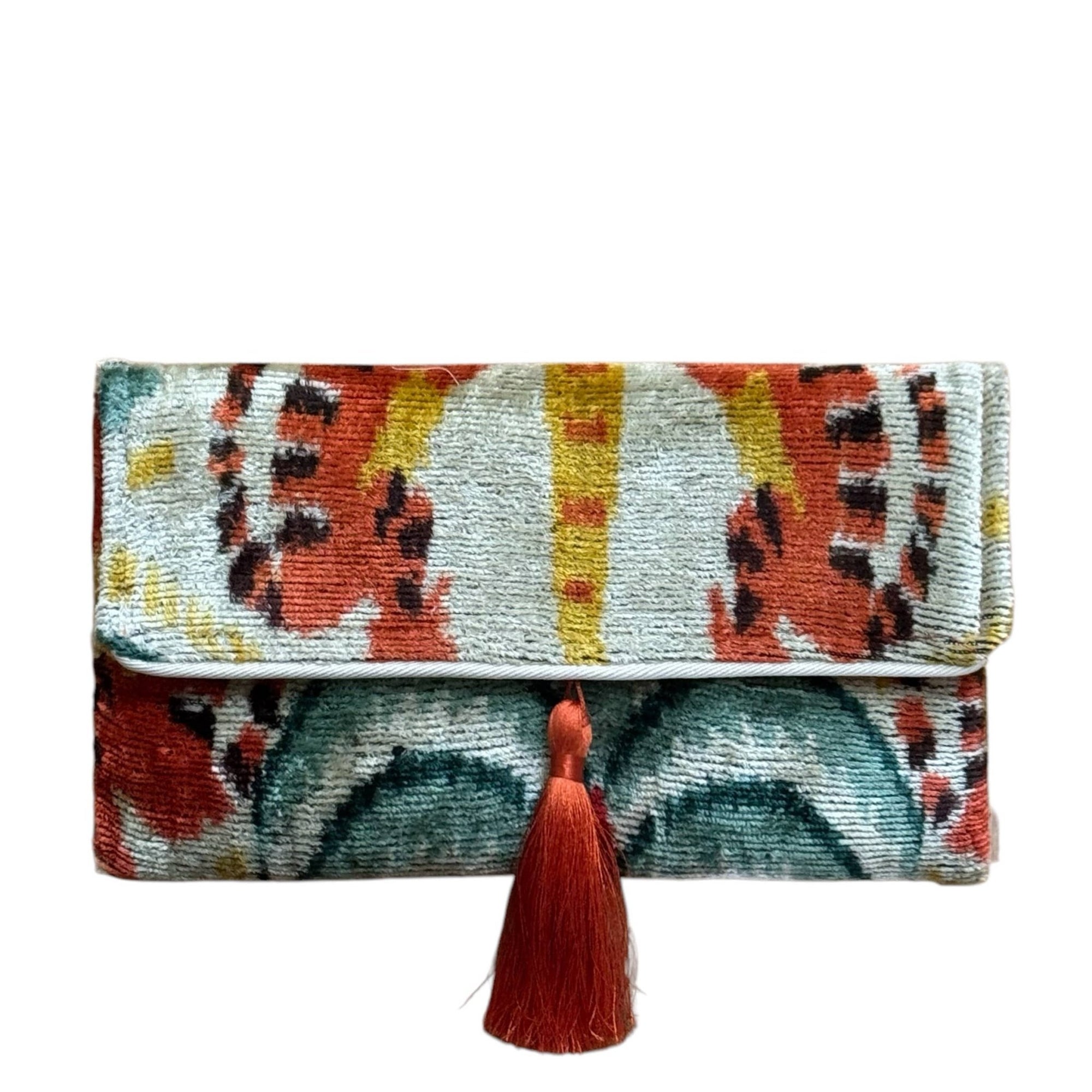 Silk Velvet Clutch - Box Turtle