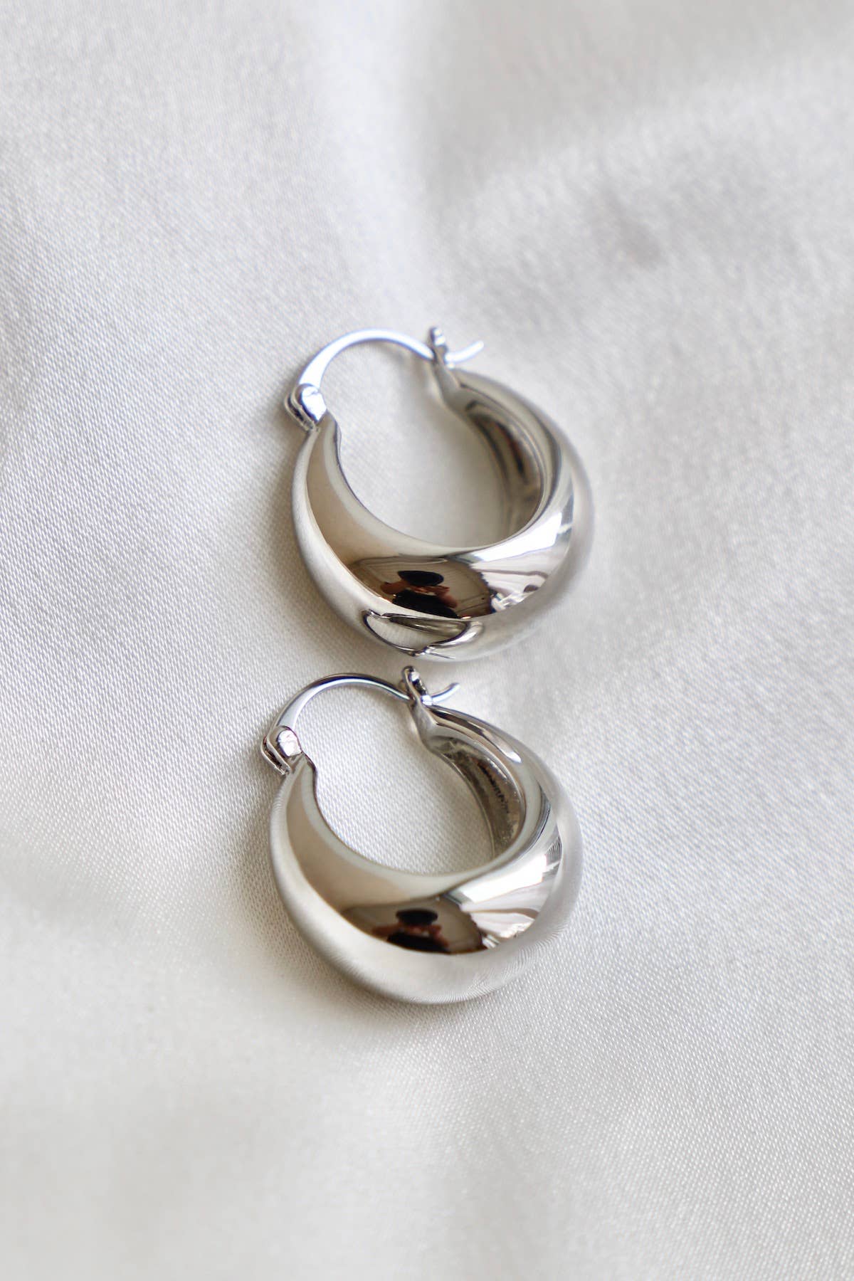 Silver Coco Chunky Hoops - Box Turtle