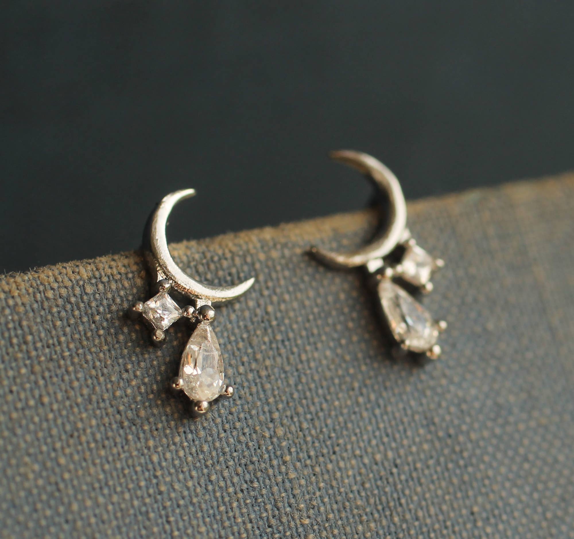 Silver Moon Studs - Box Turtle