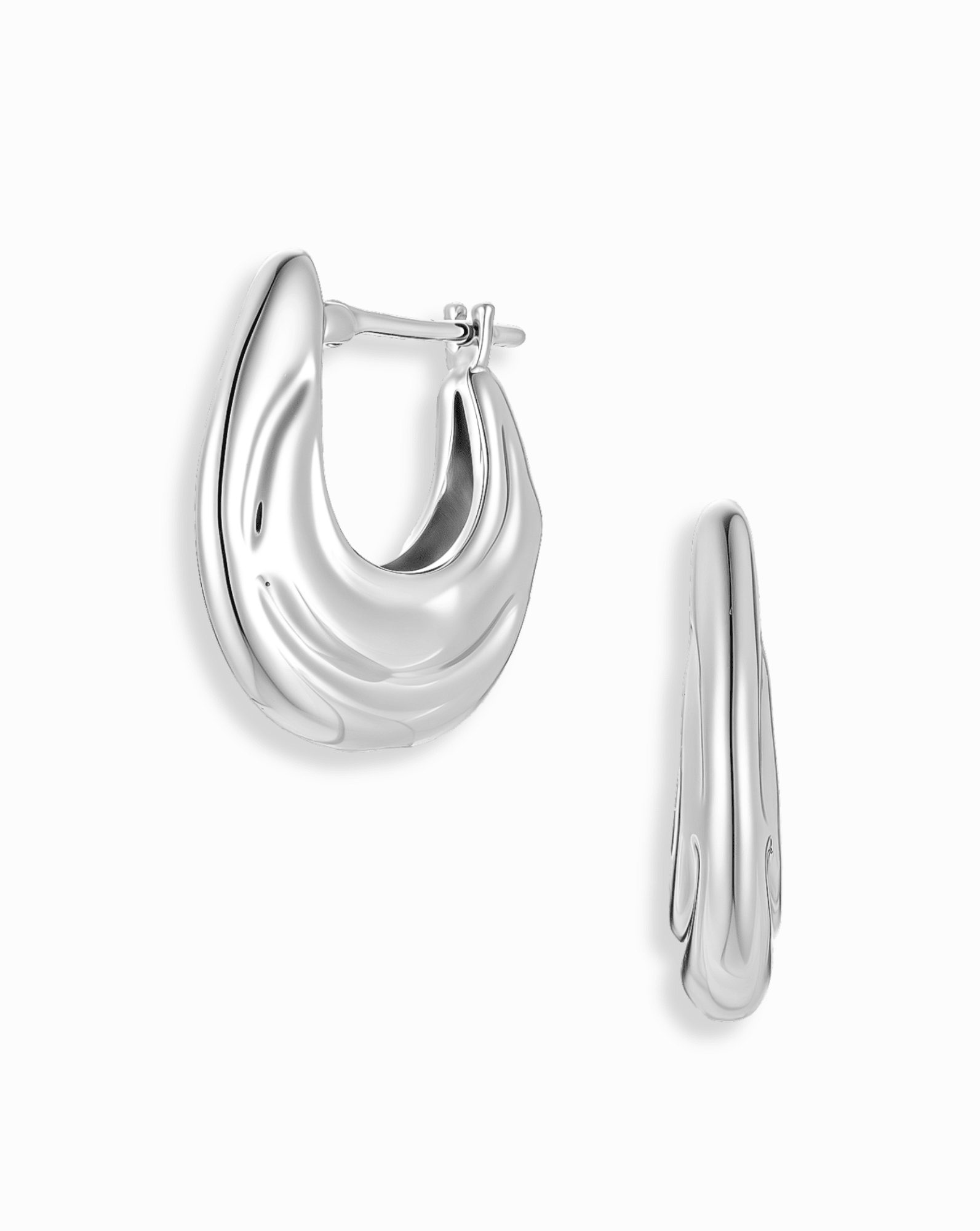 Silver Samara Hoops - Box Turtle