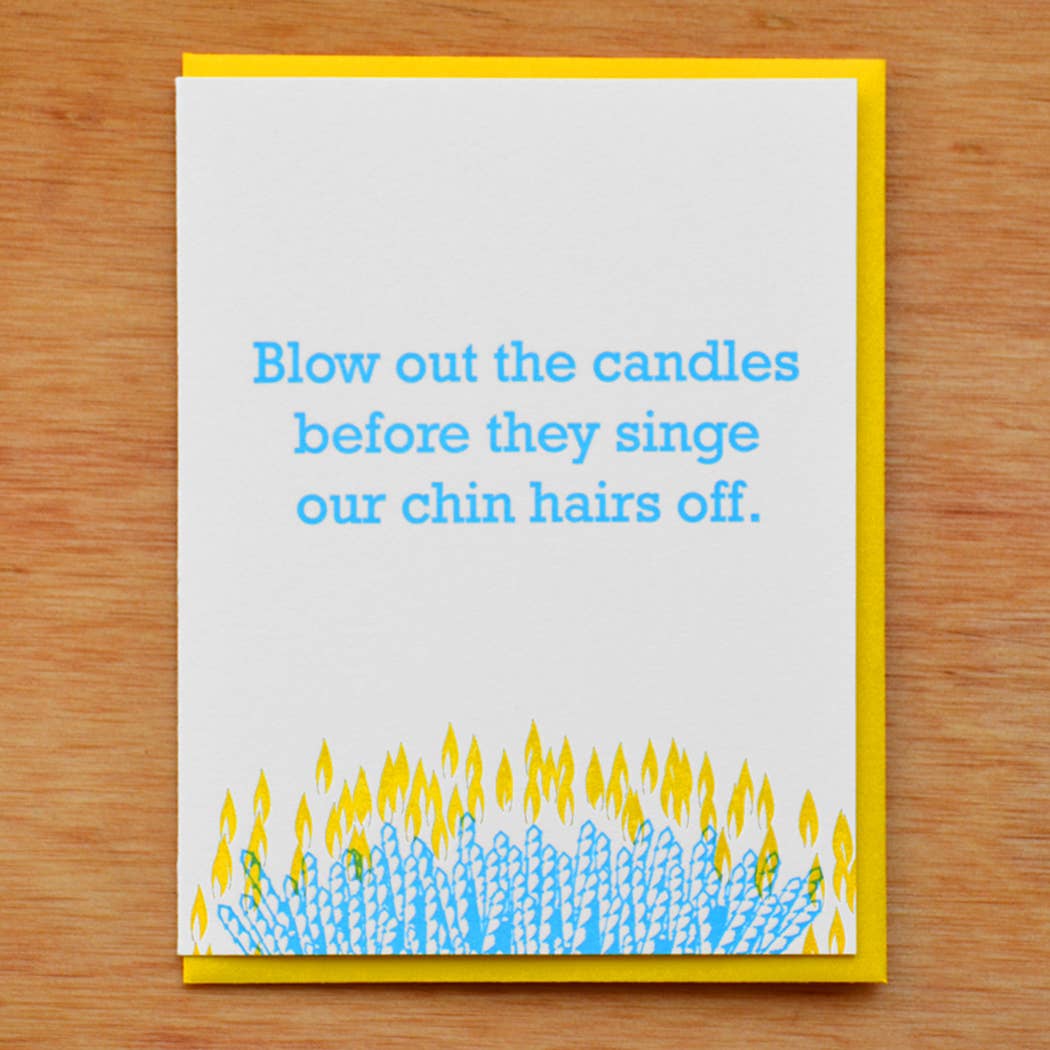 Singe Off Our Chin Hairs Card - Box Turtle