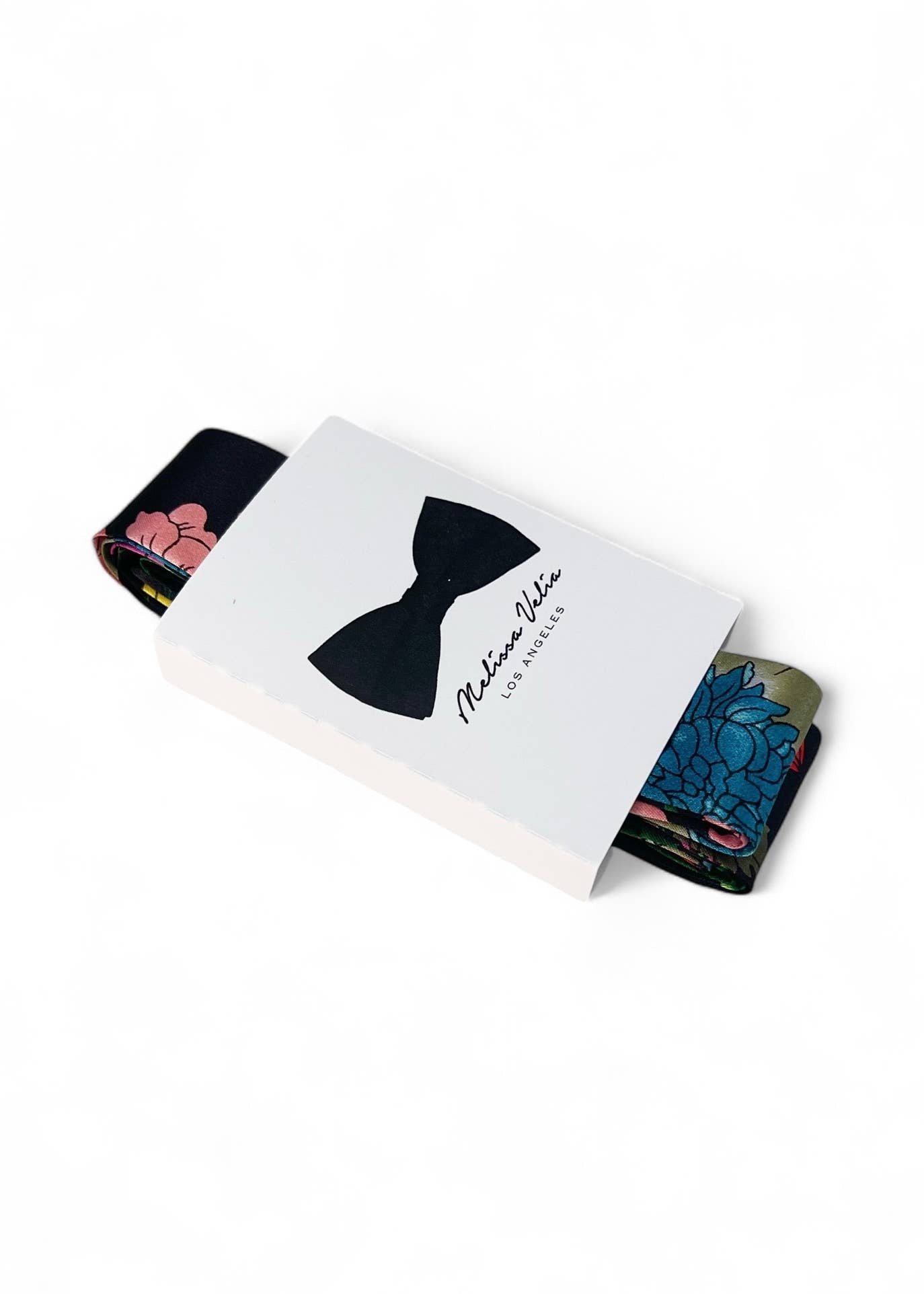 Skinny Italian Garden Silk Bow Scarf - Box Turtle