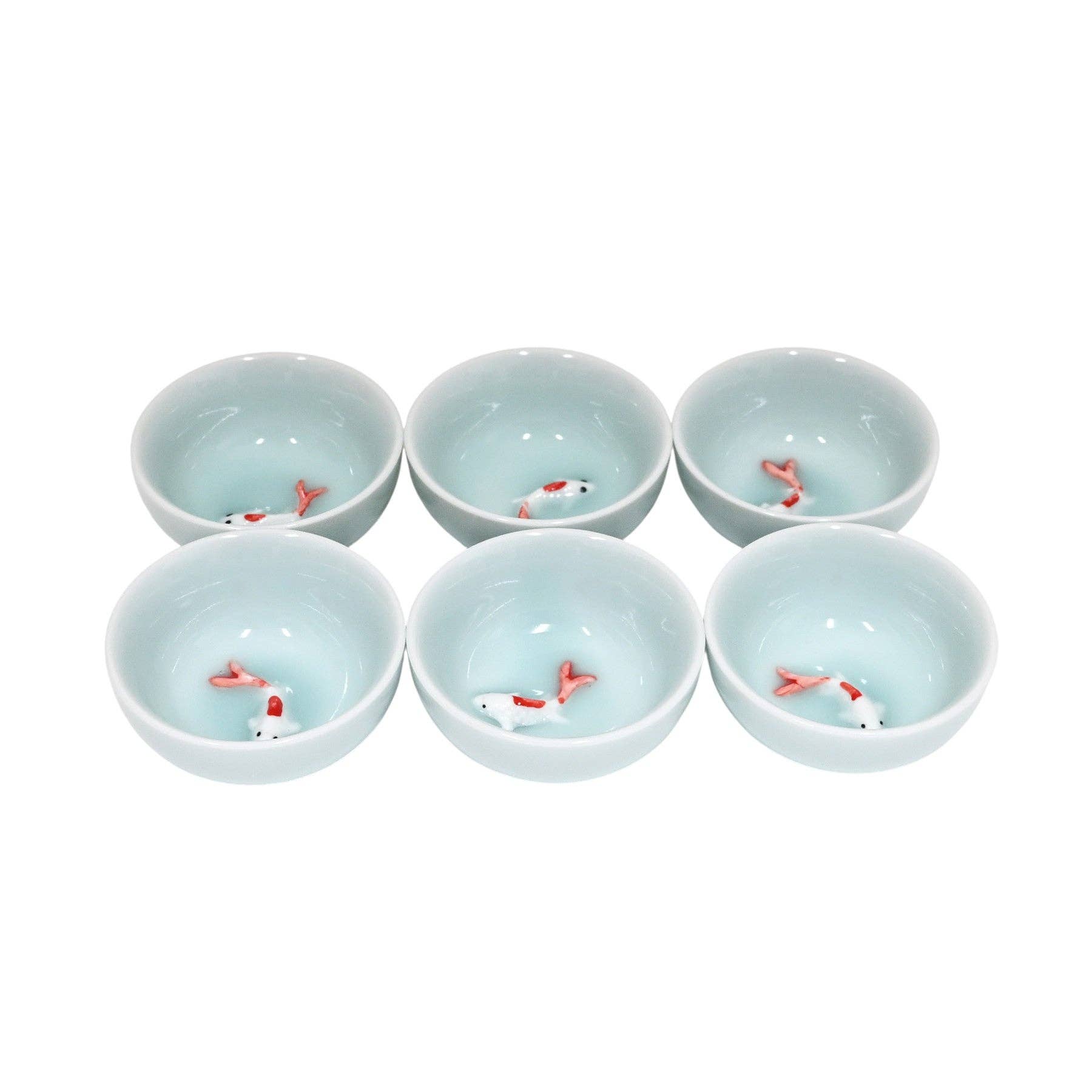Sky Blue Koi Fish Kung Fu Tea Cup - Box Turtle