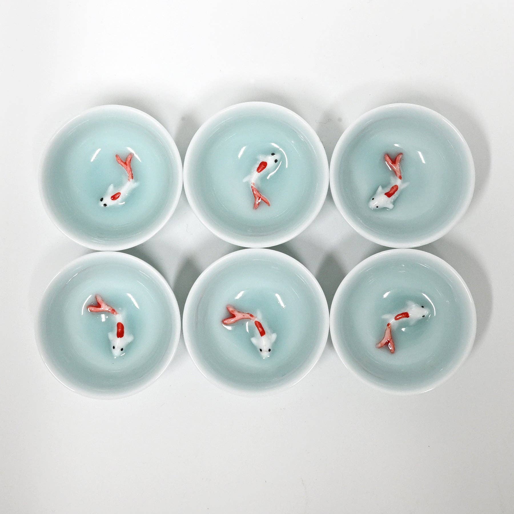 Sky Blue Koi Fish Kung Fu Tea Cup - Box Turtle
